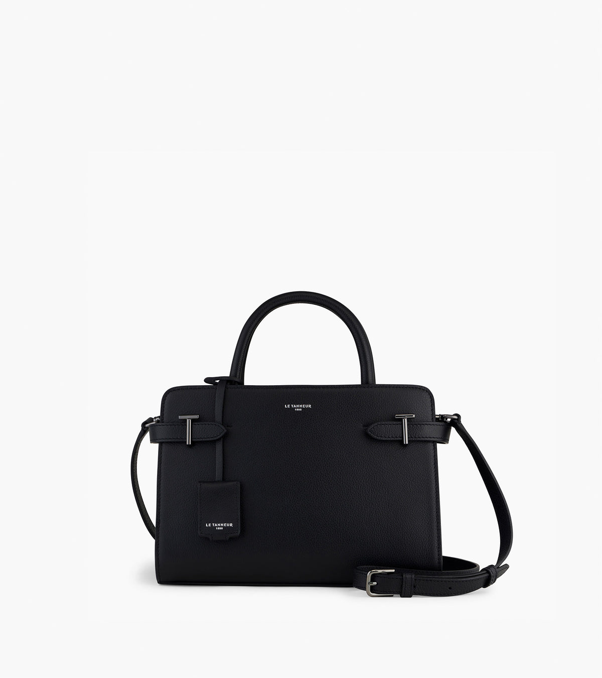 Emilie medium-sized handbag in grained leather black