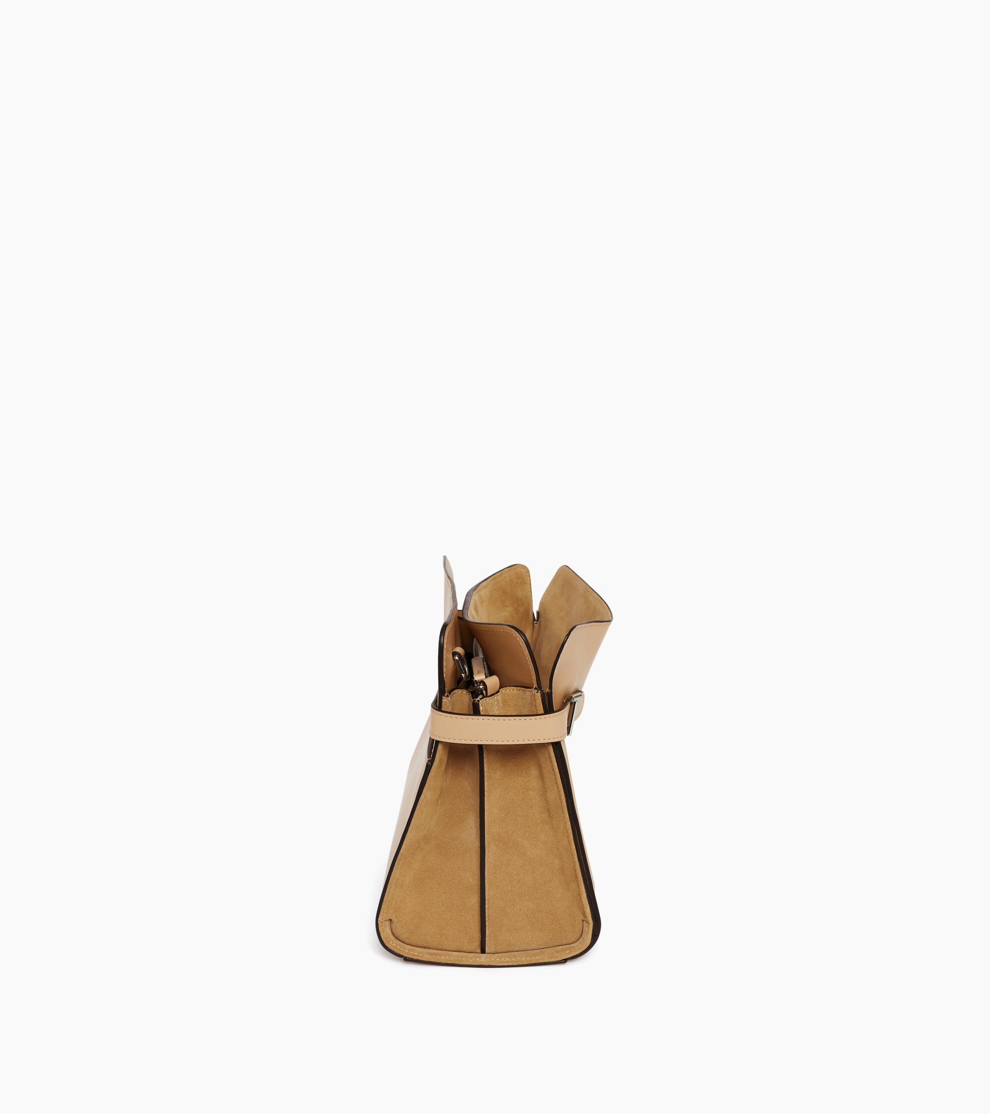 Emie large handbag in smooth leather and nubuck