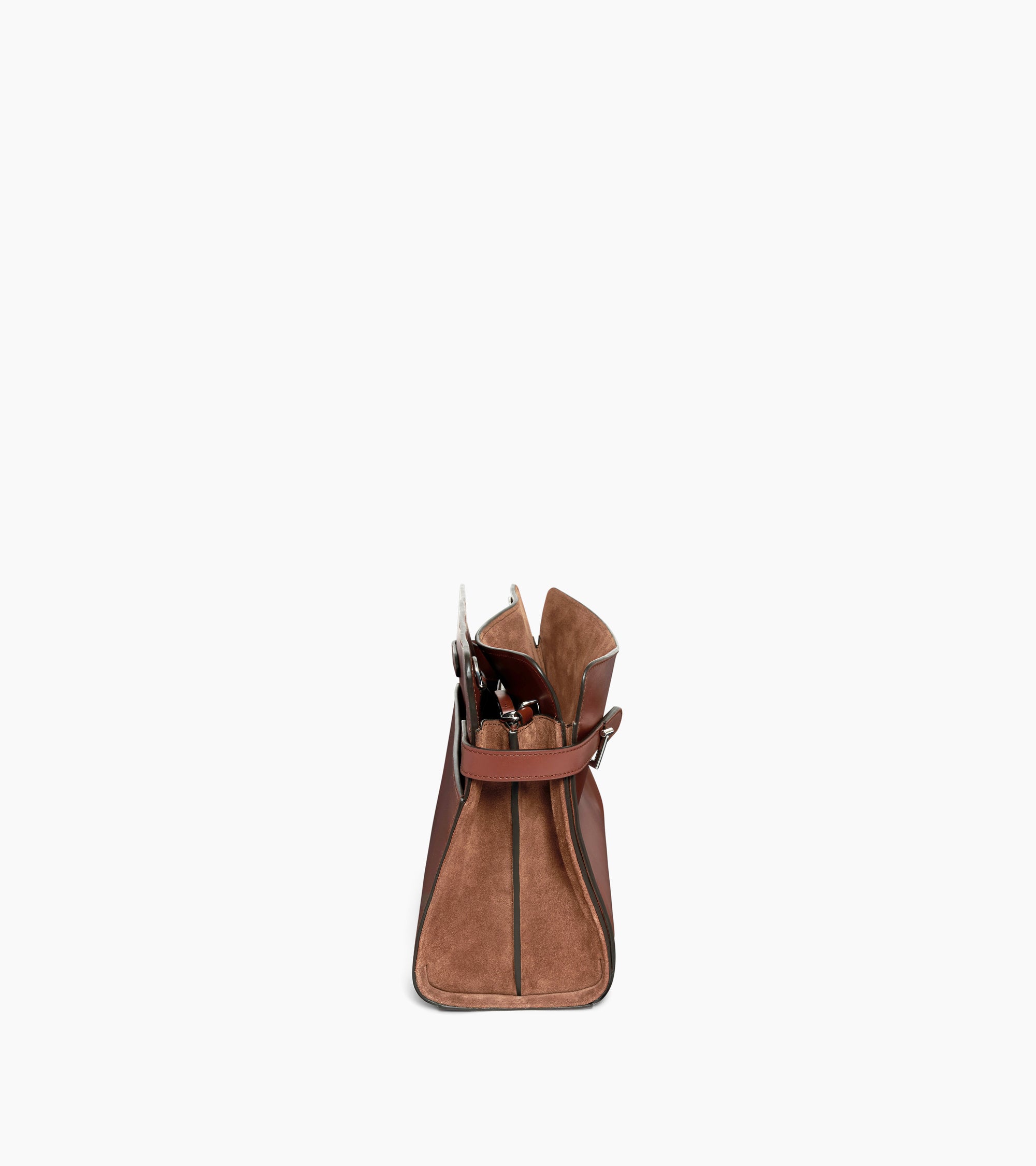 Emie large handbag in smooth leather and nubuck