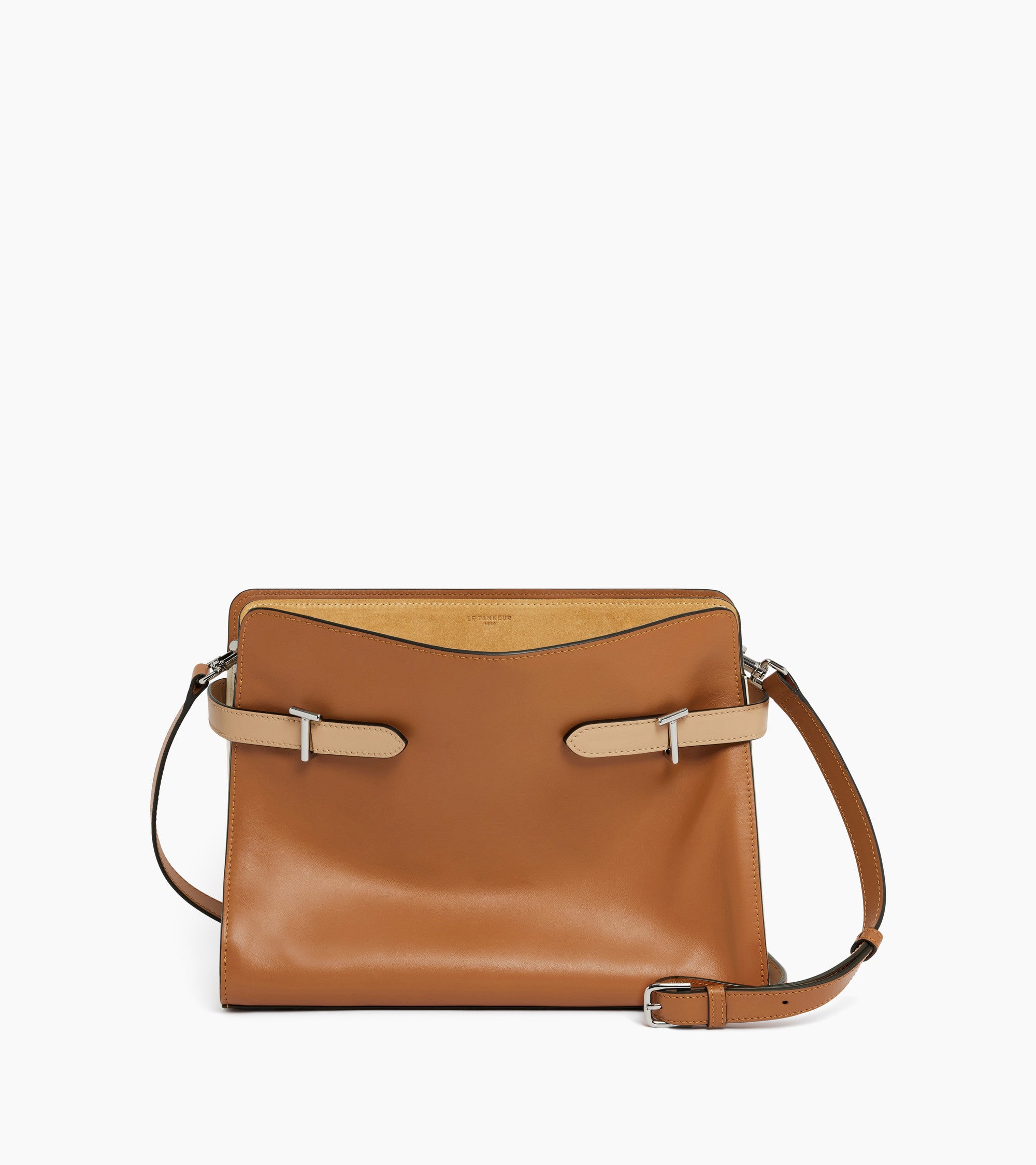 Emie large shoulder bag in smooth leather and nubuck
