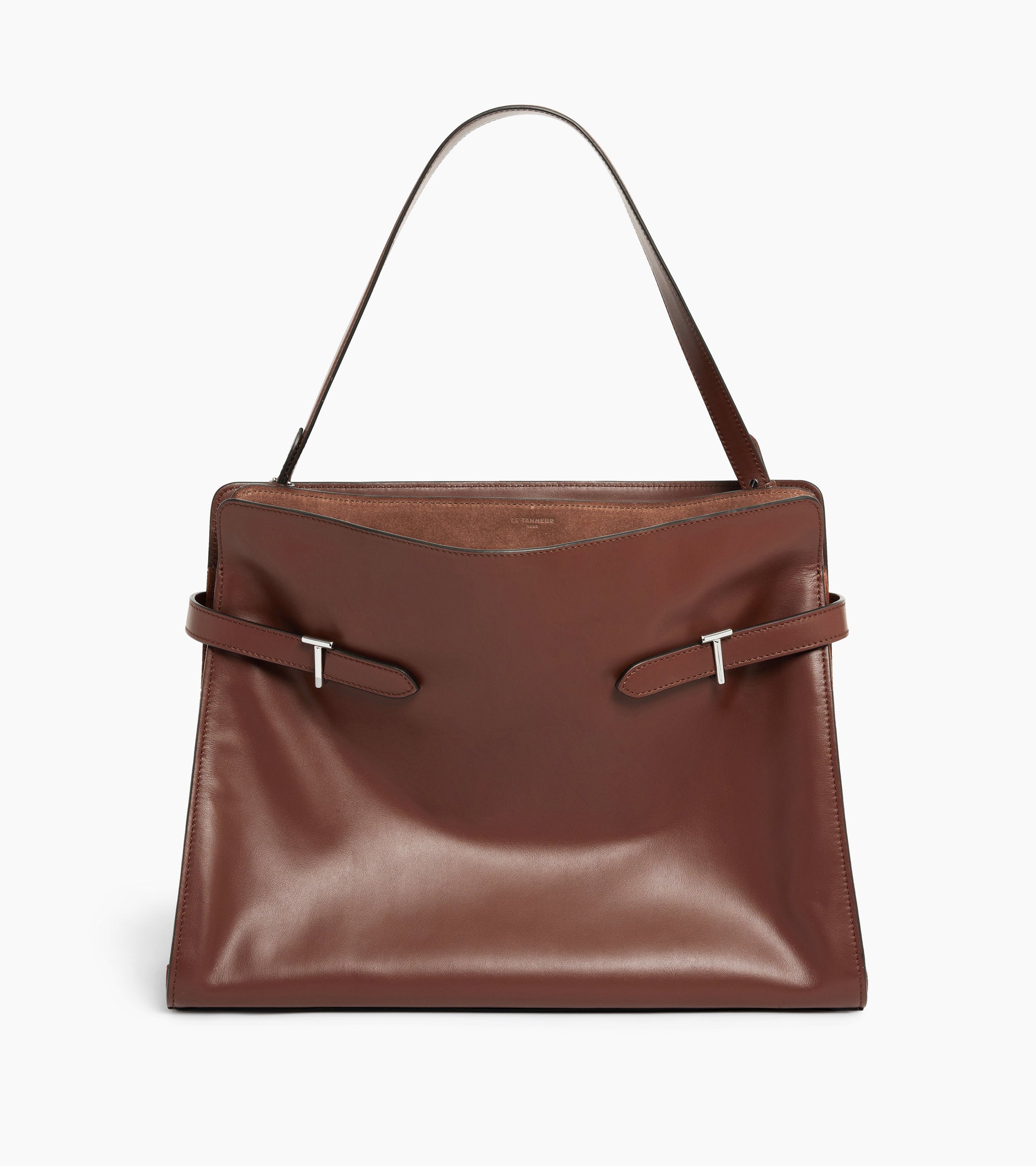 Emie maxi shoulder bag in smooth leather and nubuck
