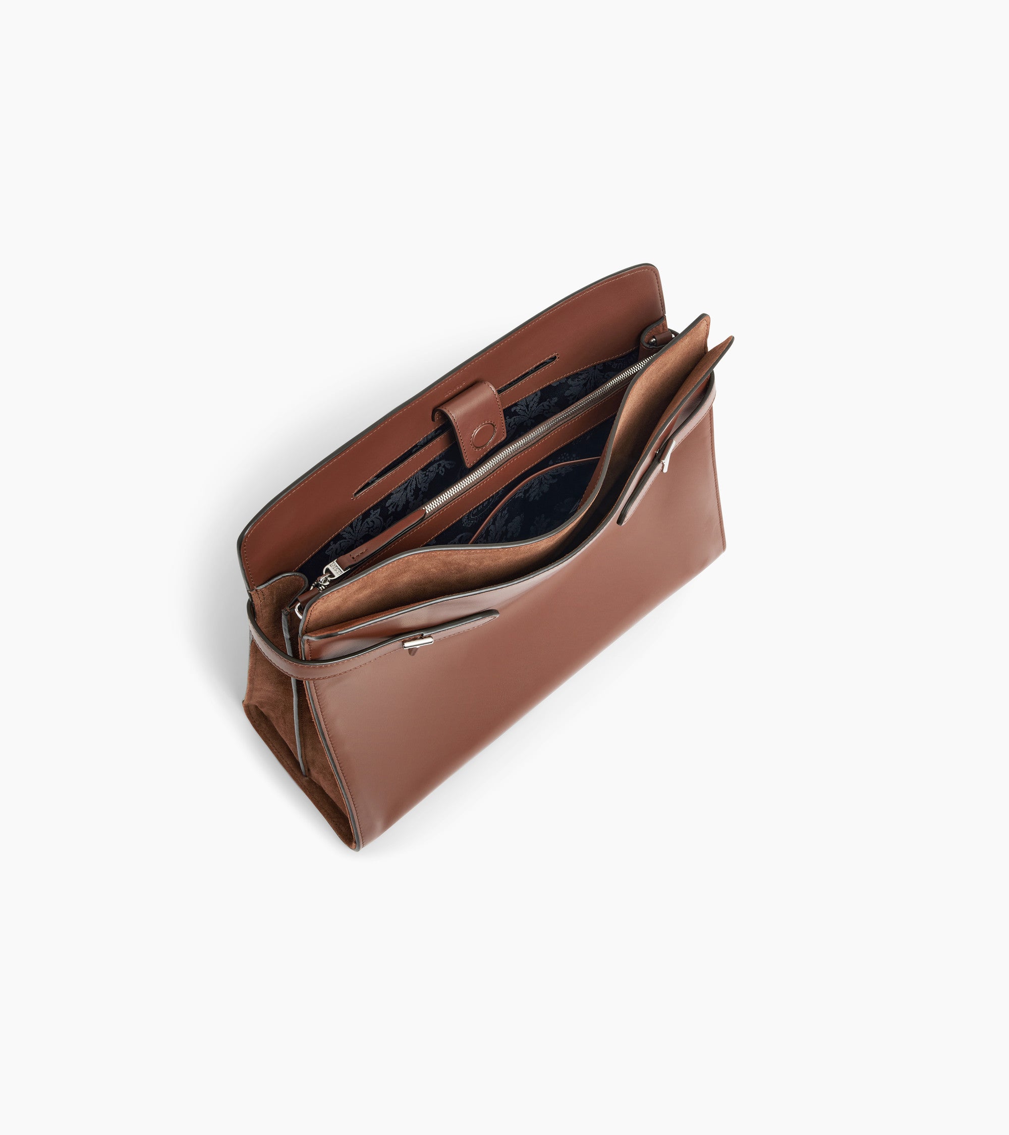 Emie maxi shoulder bag in smooth leather and nubuck