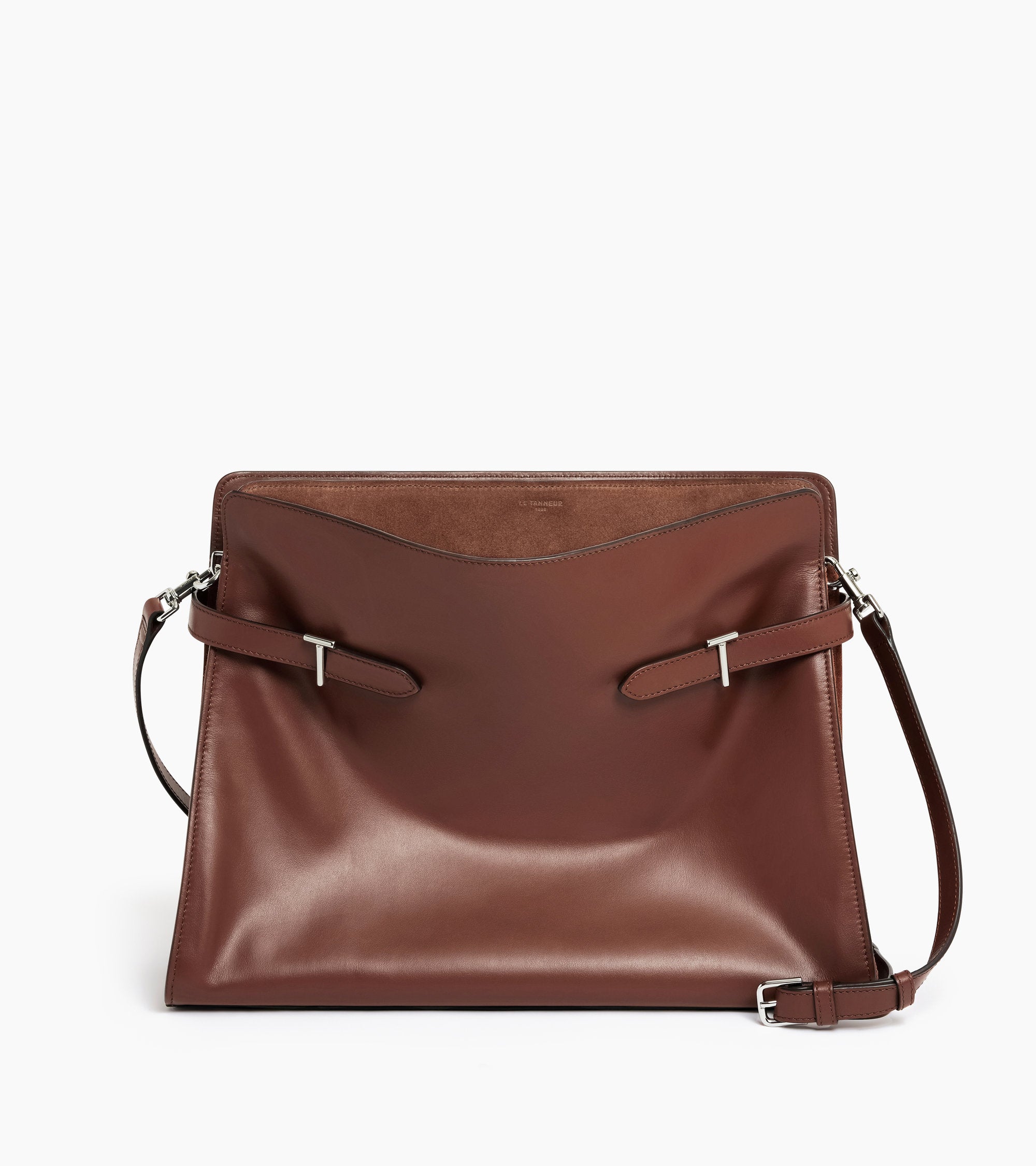 Emie maxi handbag in smooth leather and nubuck
