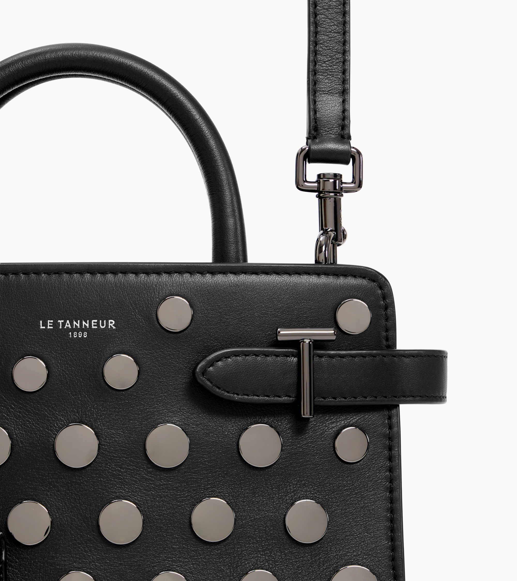 Emilie small handbag in smooth leather with studs