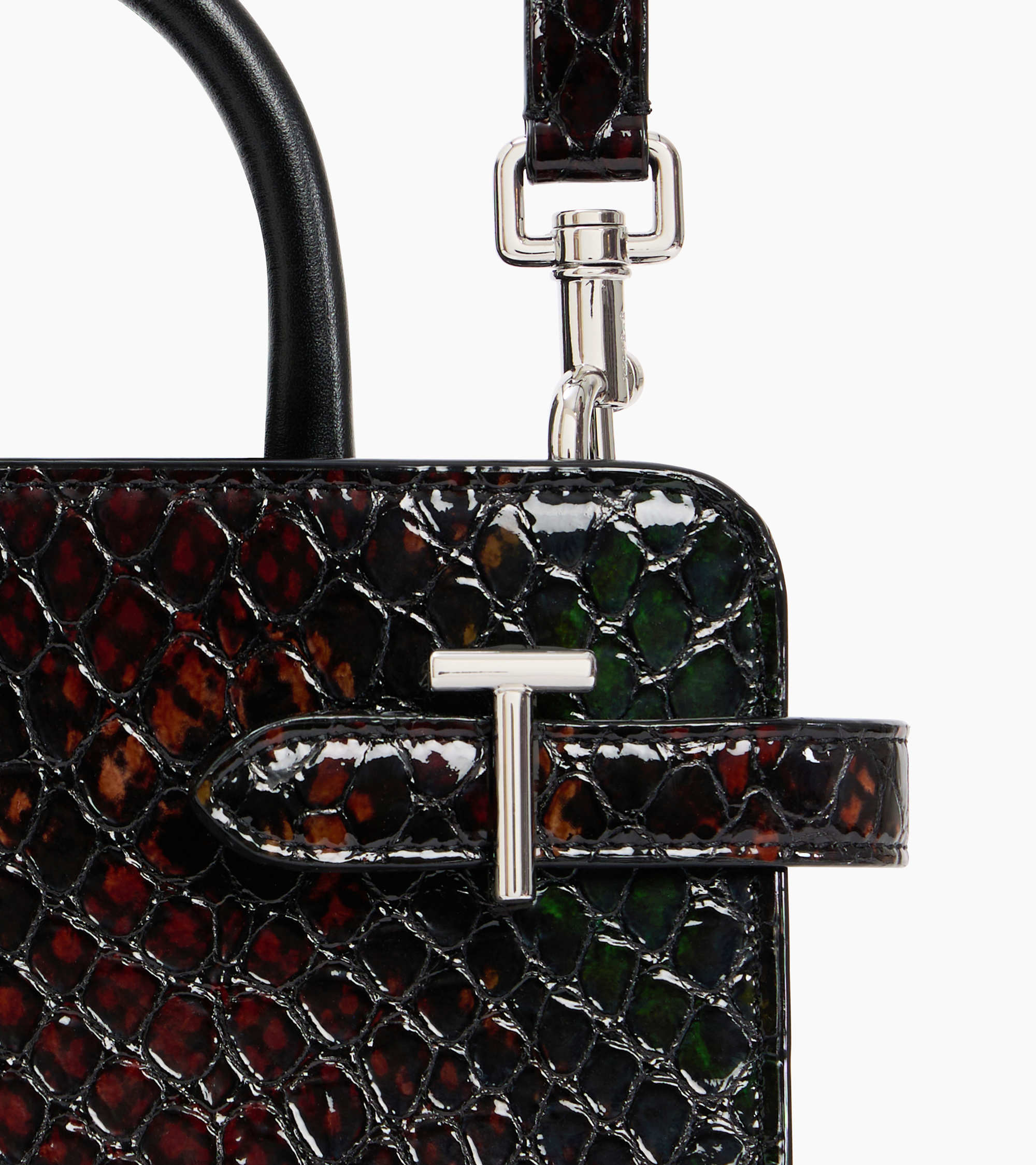 Emilie small handbag in python-effect leather