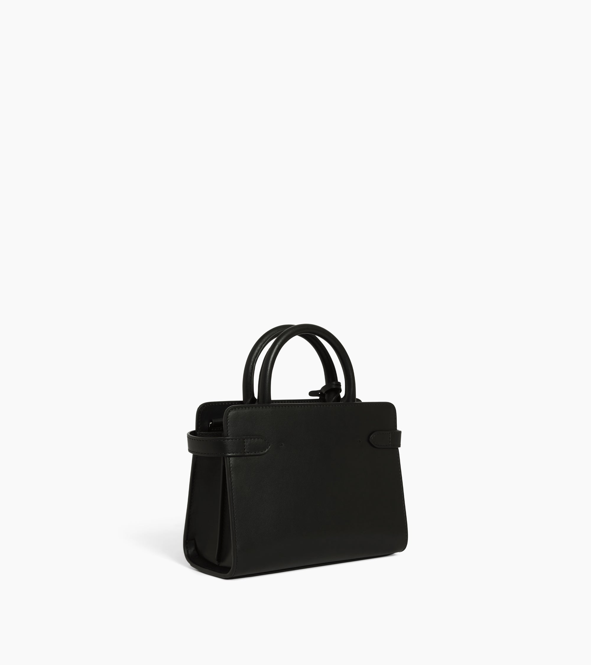 Small Emilie handbag in raffia effect and smooth leather