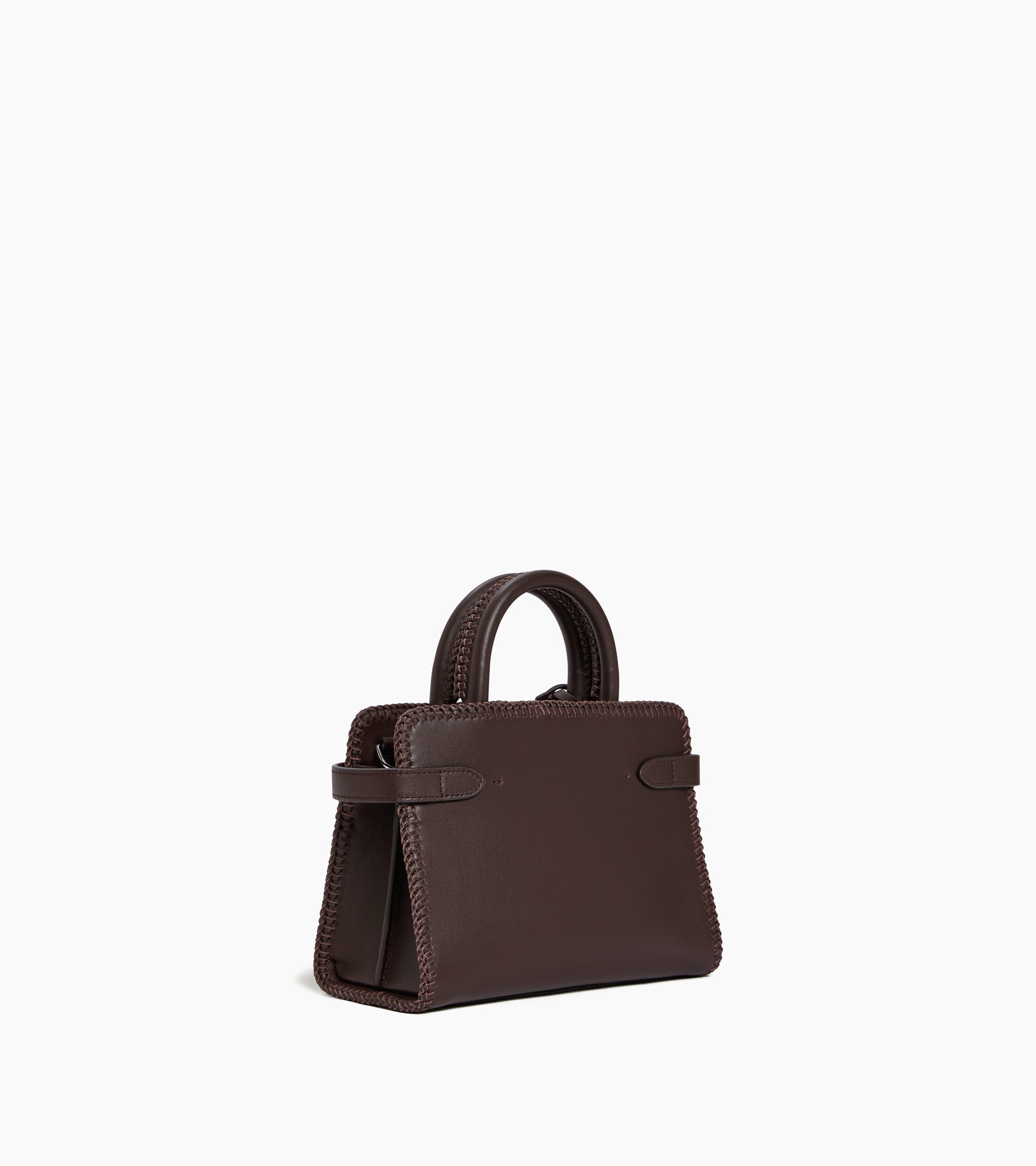 Emile small handbag with topstitching in smooth leather
