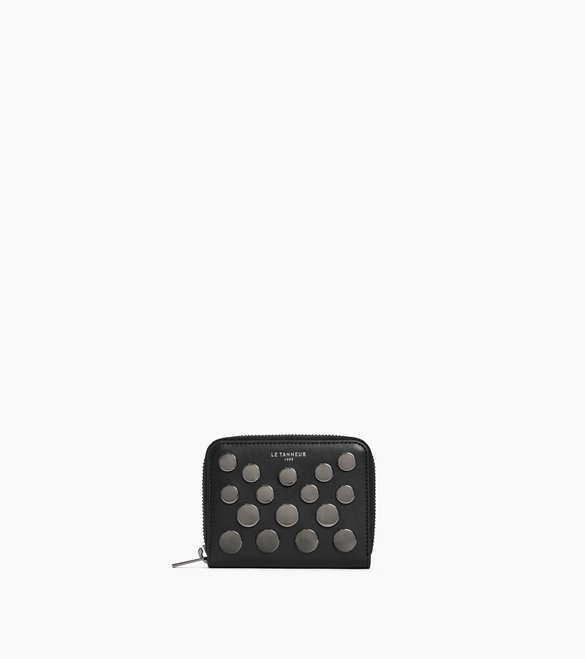 Emilie coin purse in smooth leather with studs