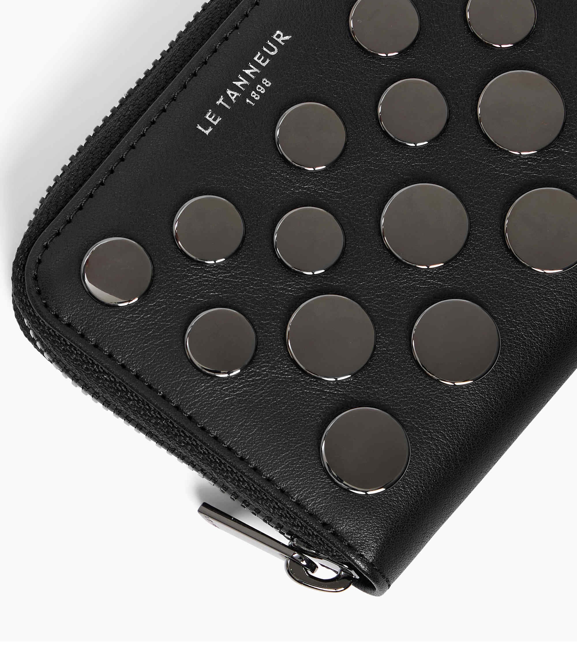 Emilie coin purse in smooth leather with studs