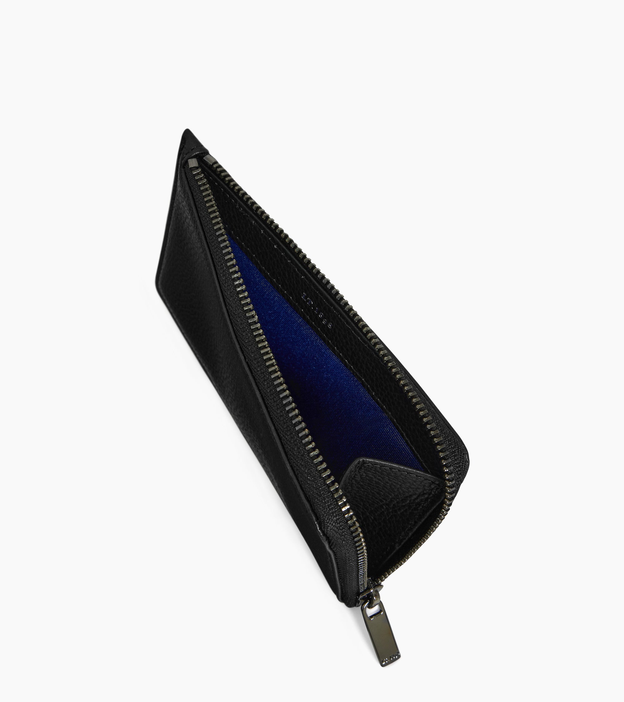 Emilie zipped card holder in grained leather