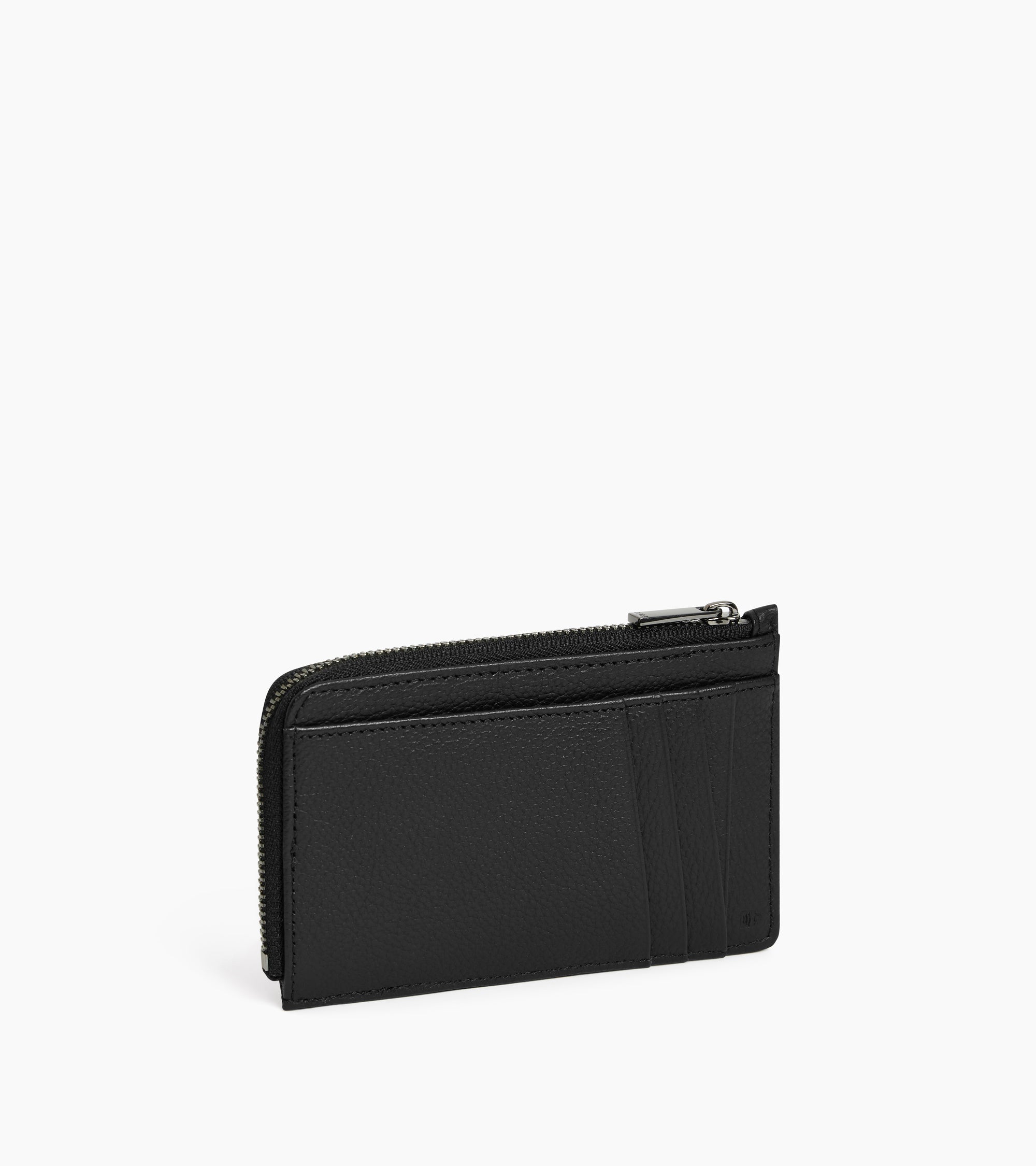 Emilie zipped card holder in grained leather