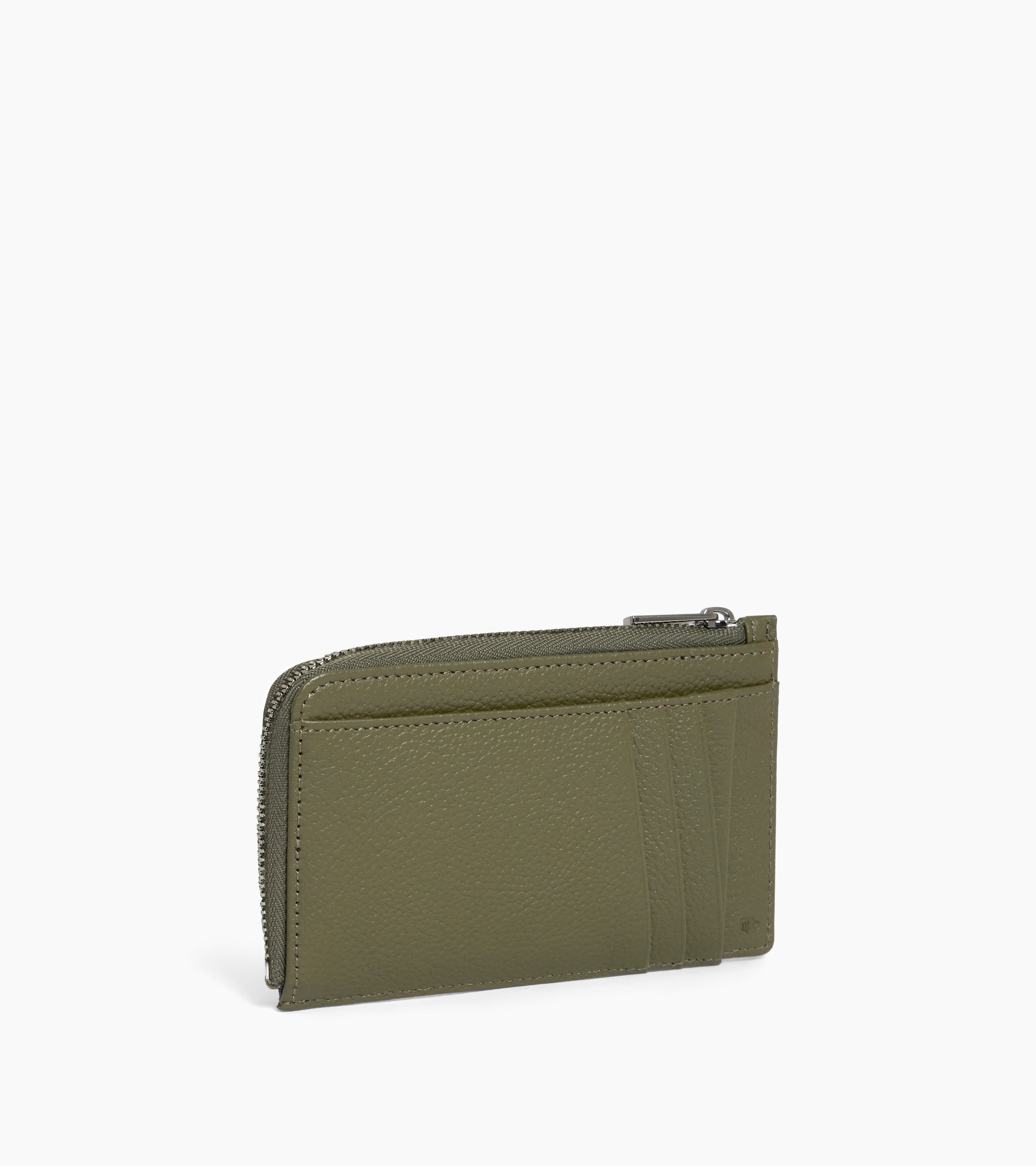 Emilie zipped card holder in grained leather