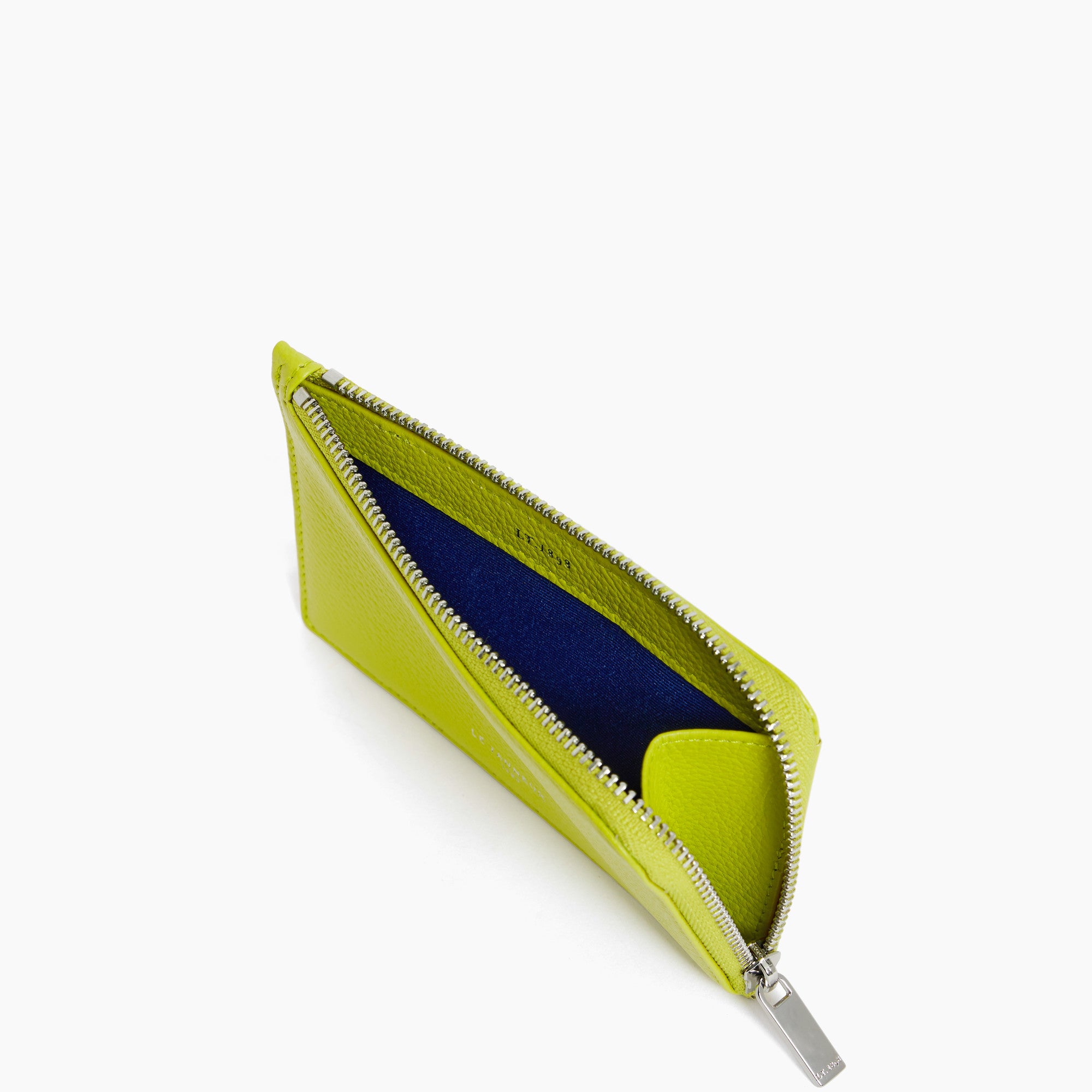 Emilie zipped card holder in grained leather