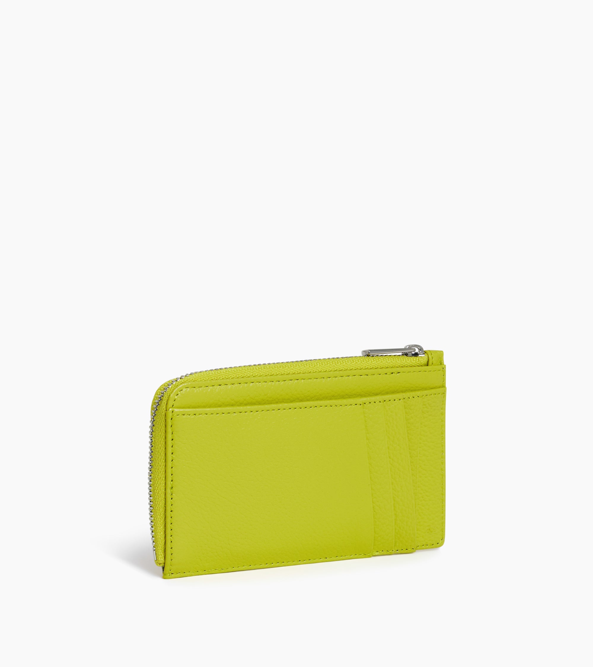 Emilie zipped card holder in grained leather