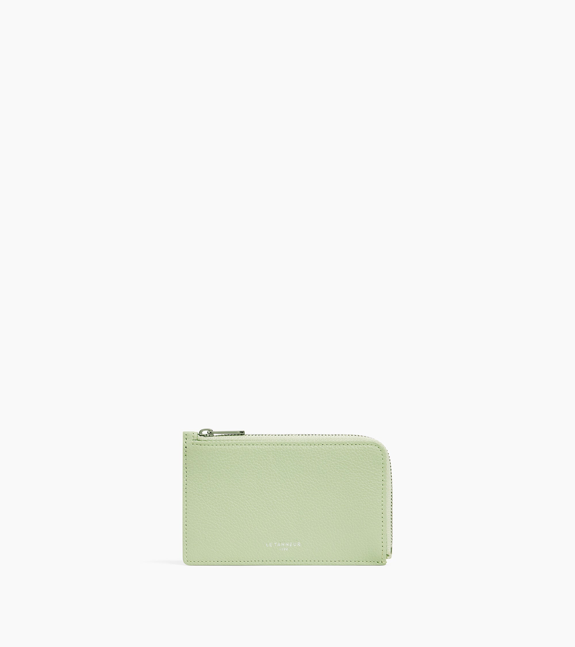 Emilie zipped card holder in grained leather