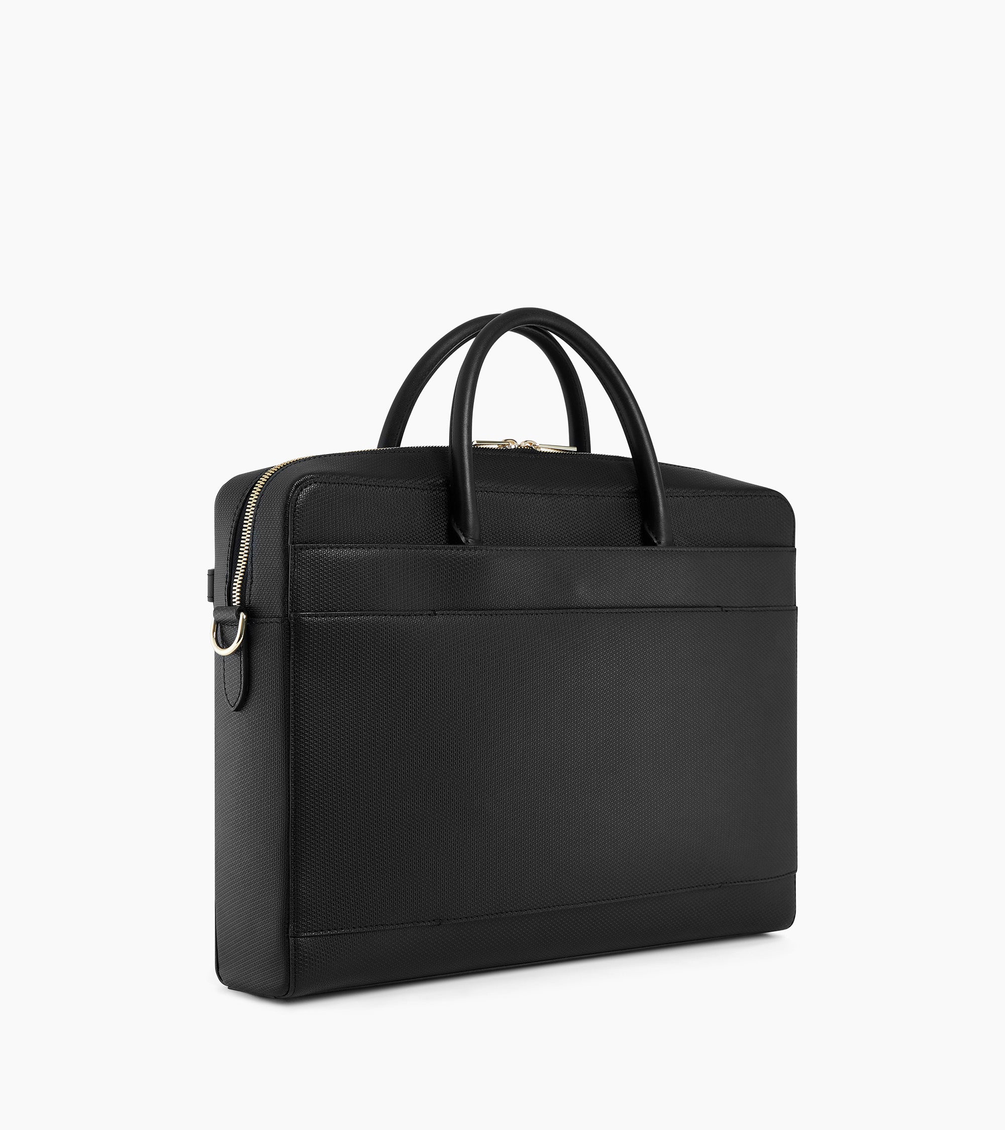 Emilie 15" briefcase in monogrammed leather