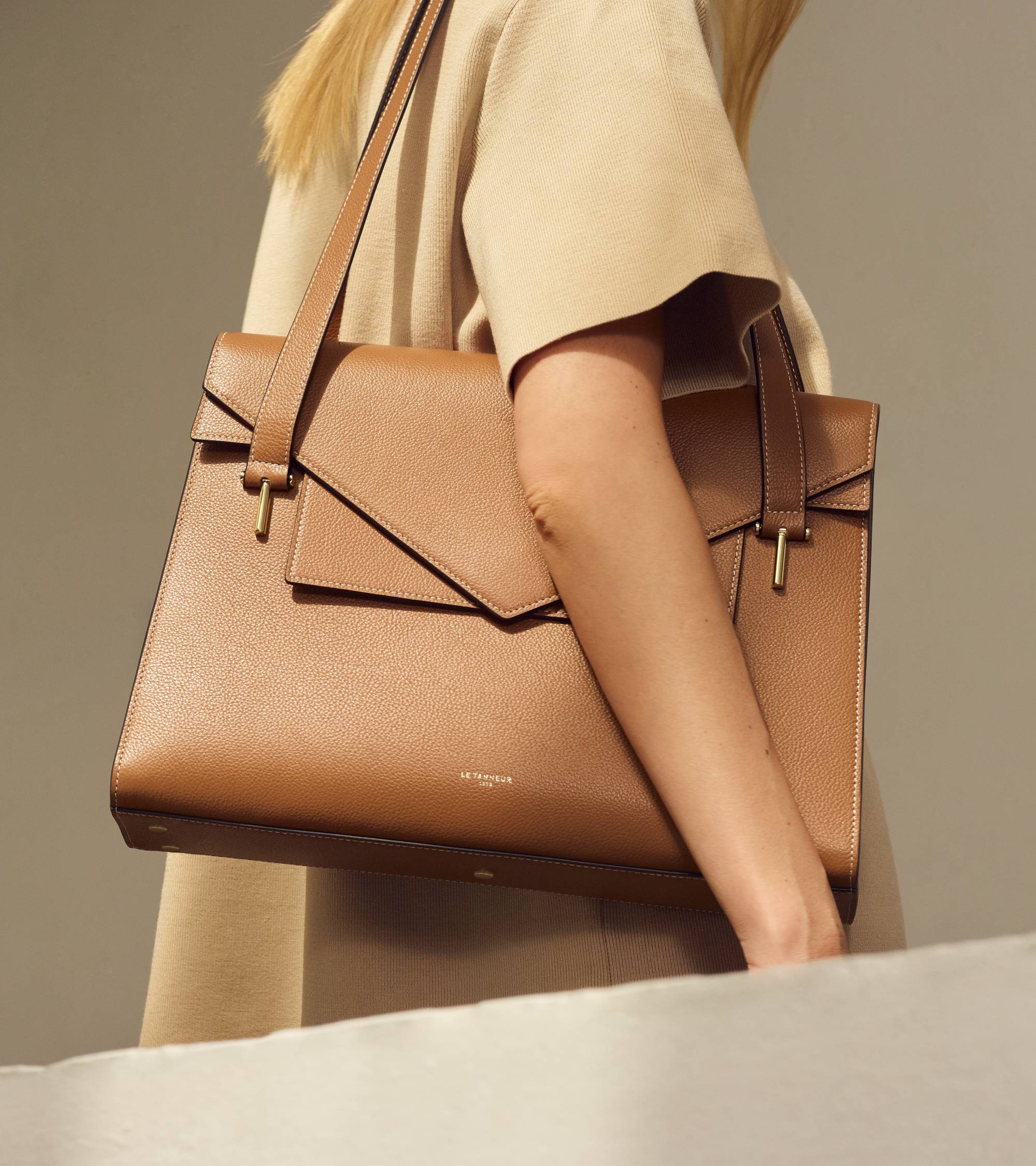 Emilie double flap grained leather document holder