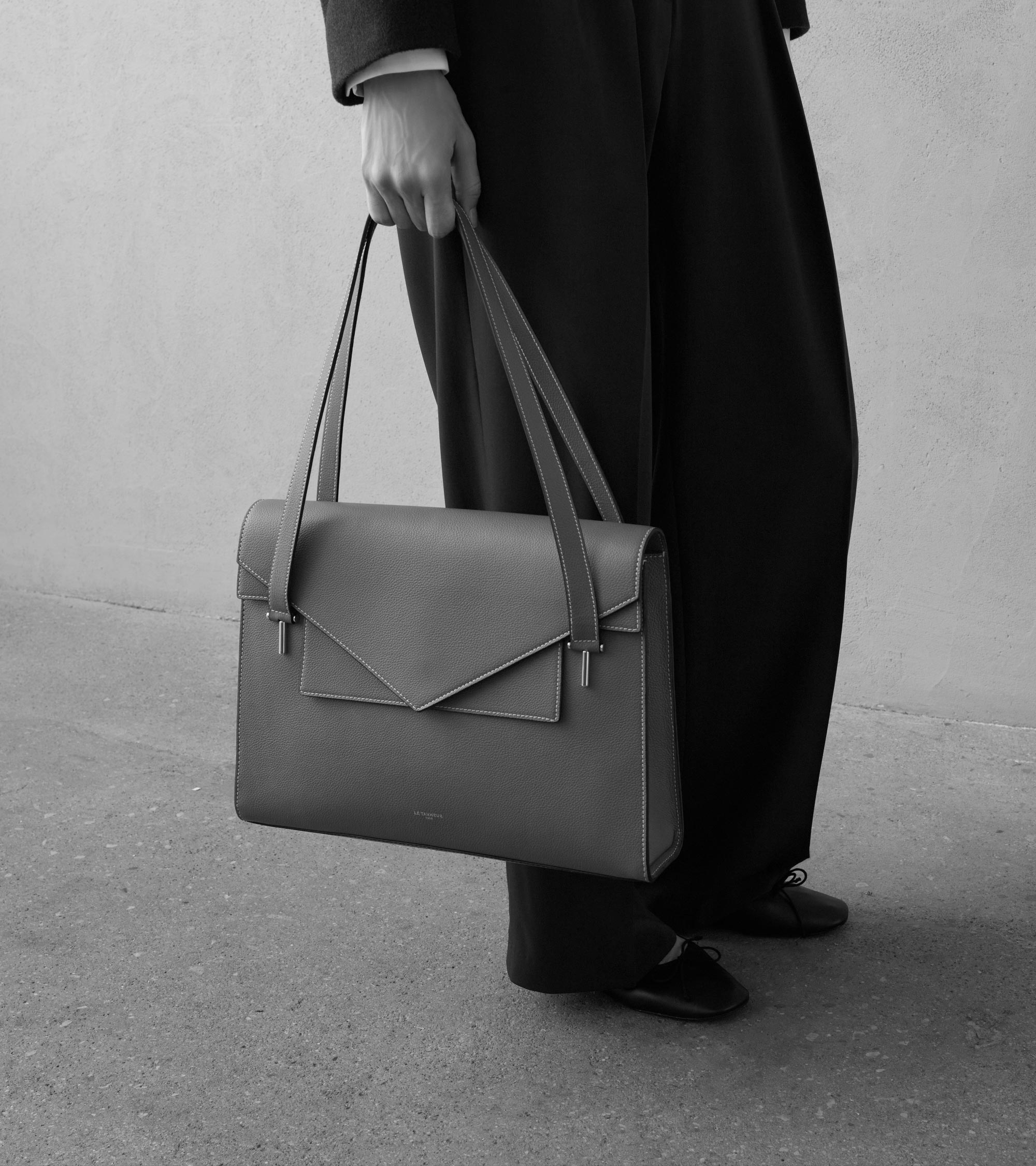 Emilie double flap grained leather document holder