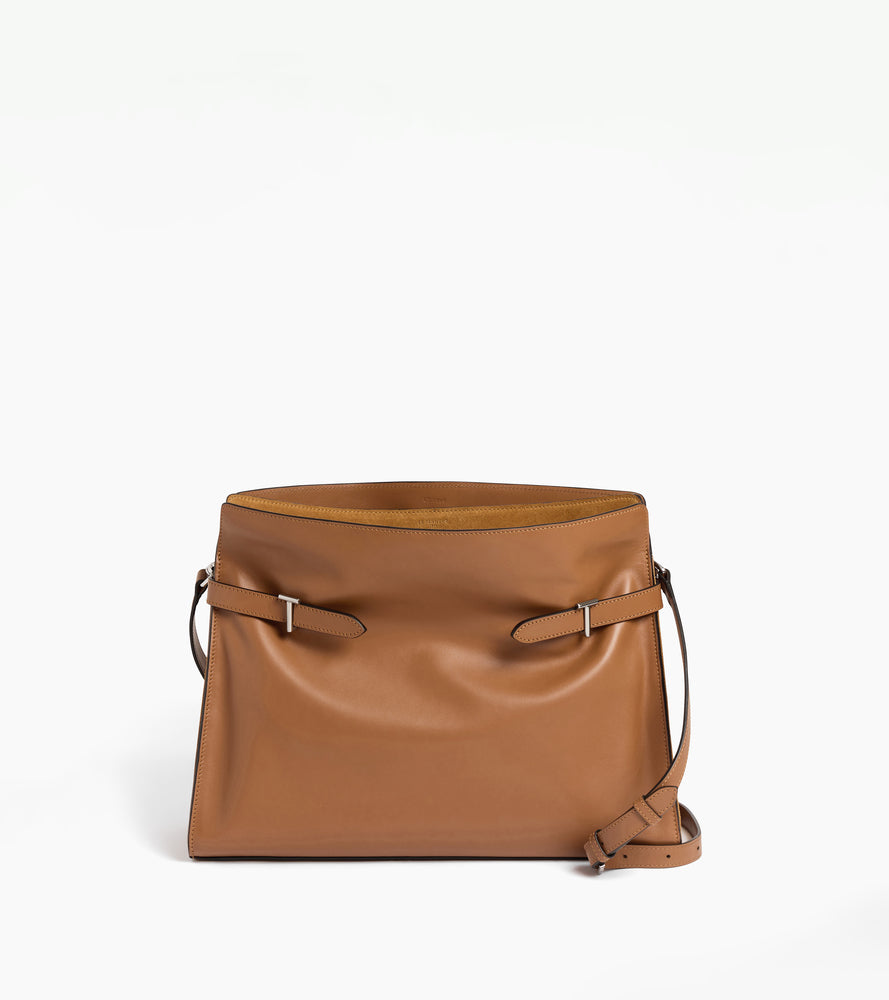 Emie maxi handbag in smooth leather and suede