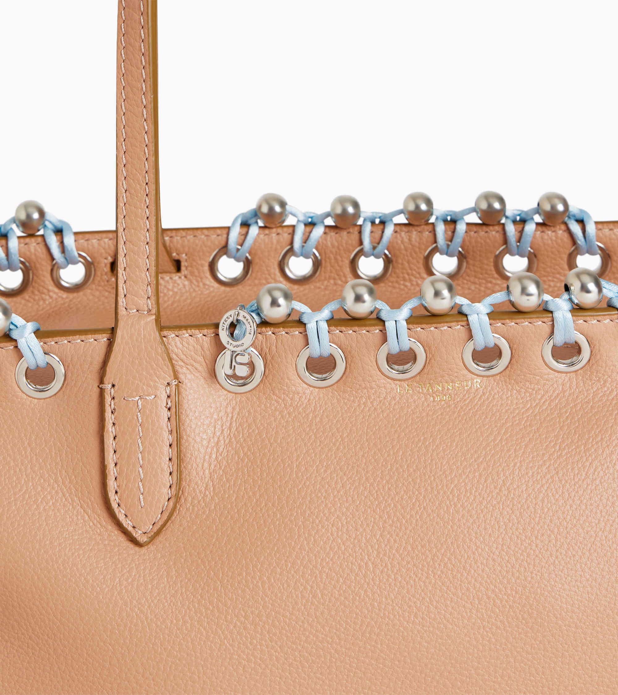 Grained leather tote bag Kitesy Martin Studio