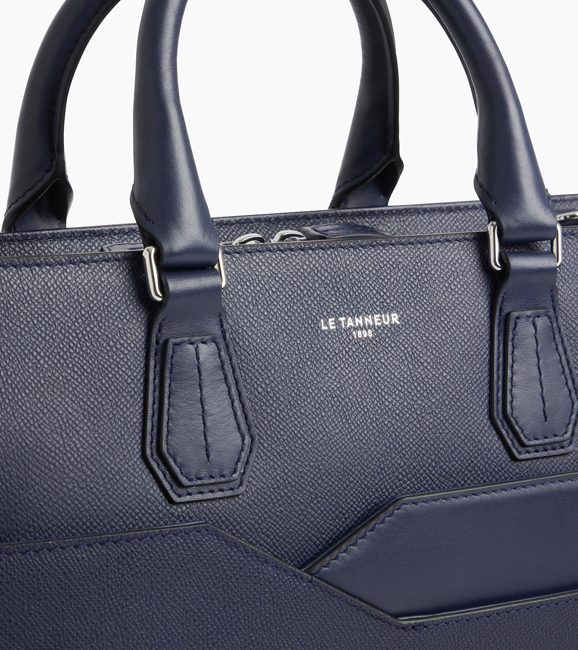 Gaston slim 15" briefcase in cross grain leather