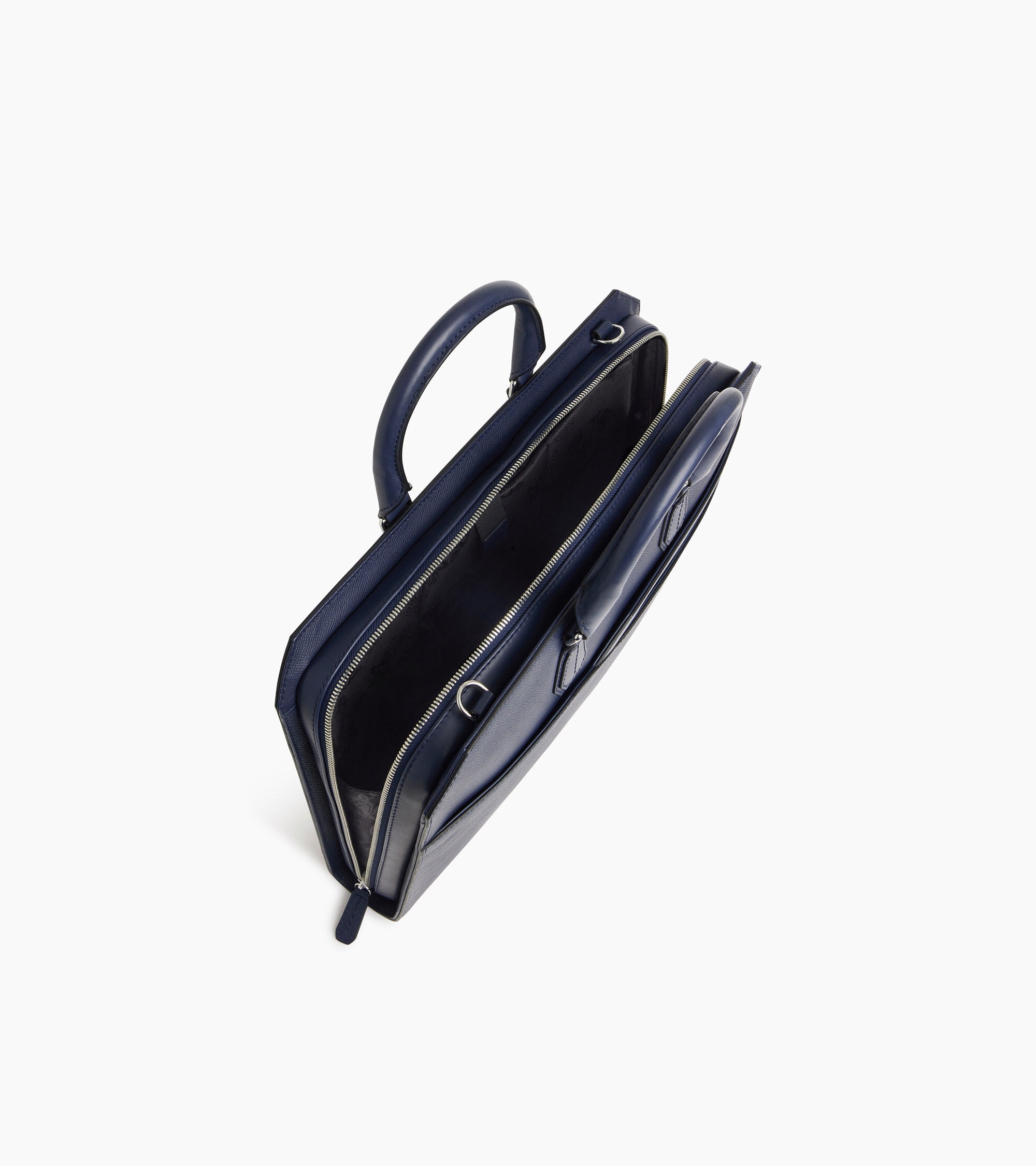 Gaston slim 15" briefcase in cross grain leather