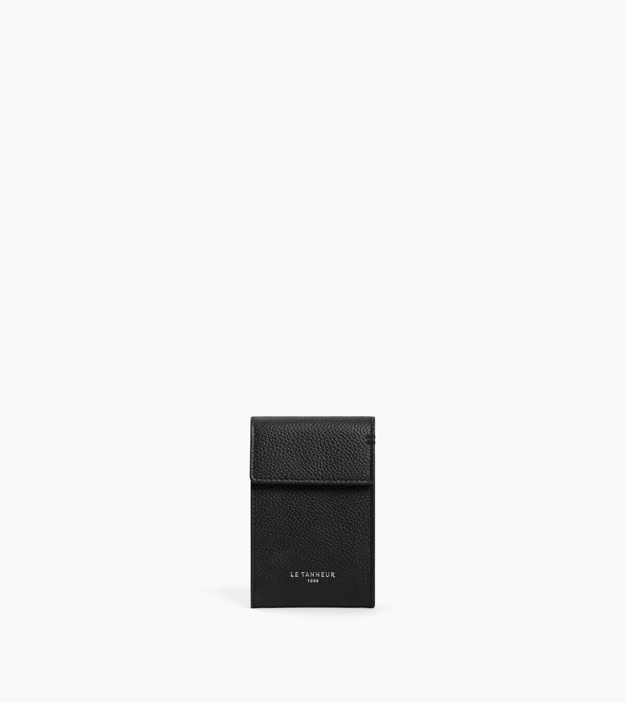 Lucien key case with flap in grained leather