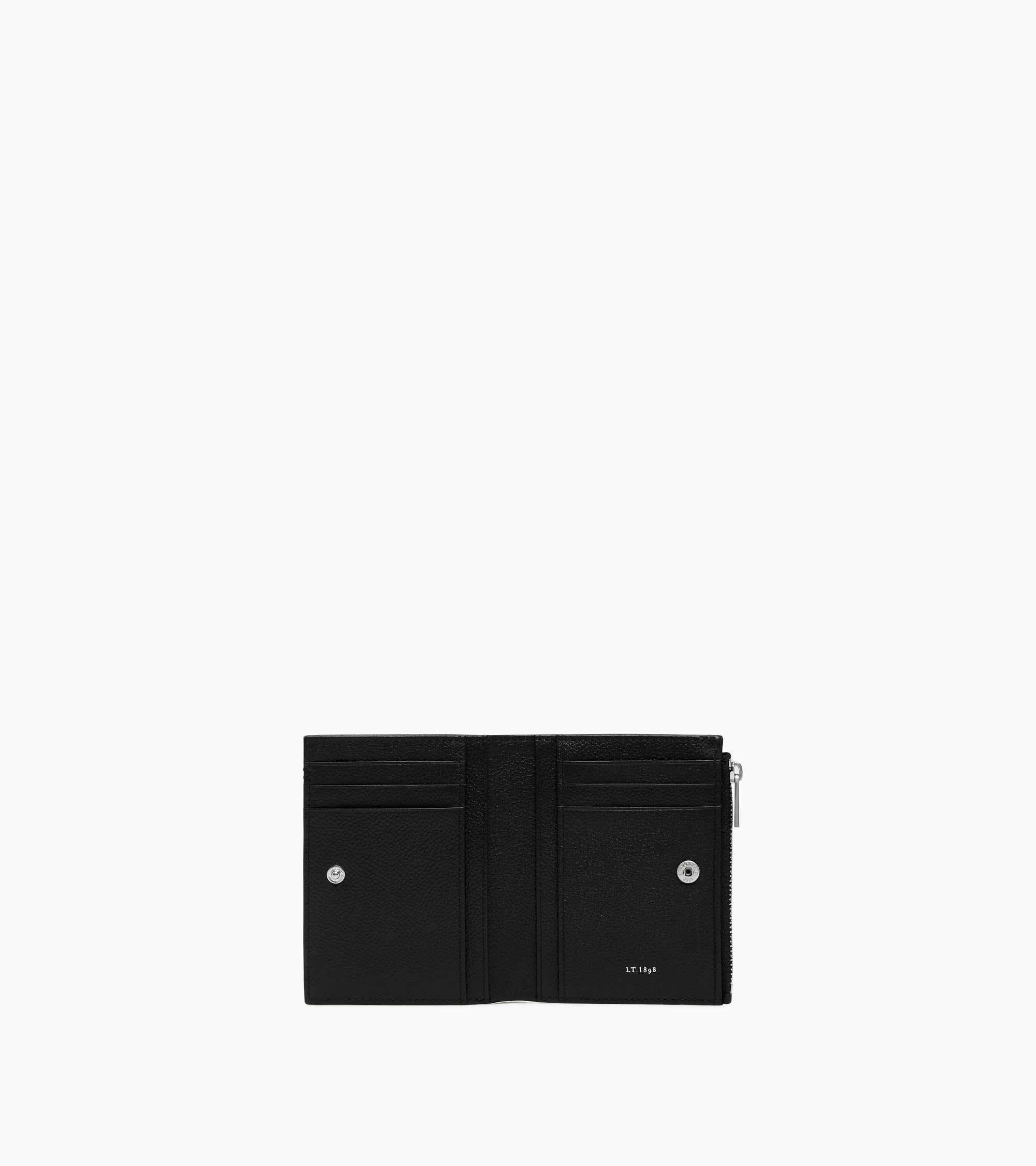 Lucien small vertical zipped wallet in grained leather