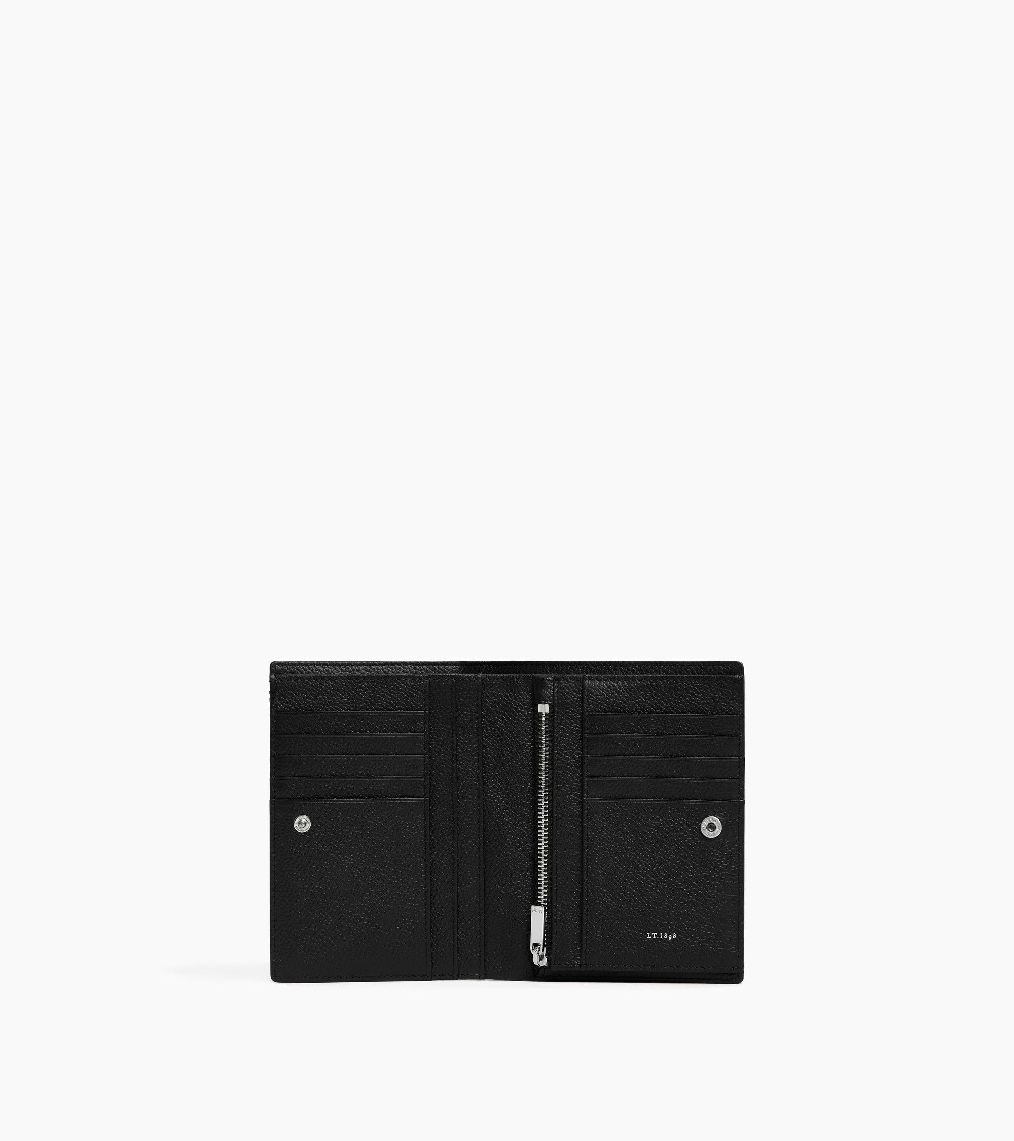 Lucien large vertical zipped wallet in grained leather