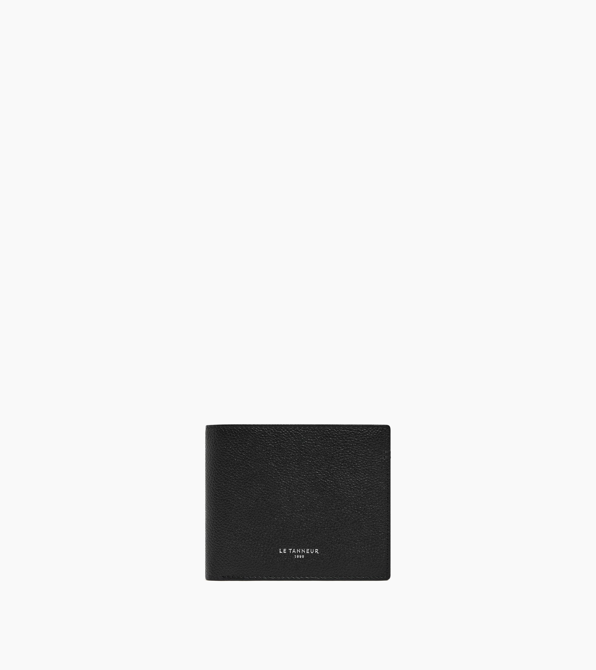 Lucien two-fold wallet with flap in grained leather