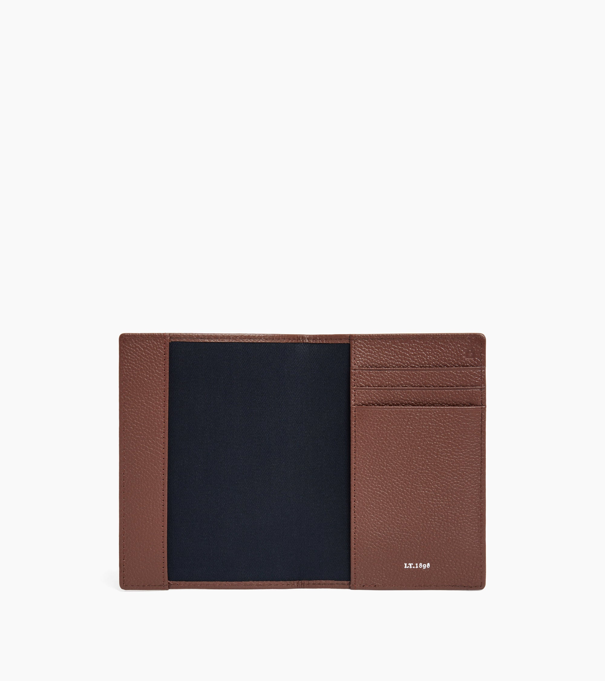 Grained leather passport holder