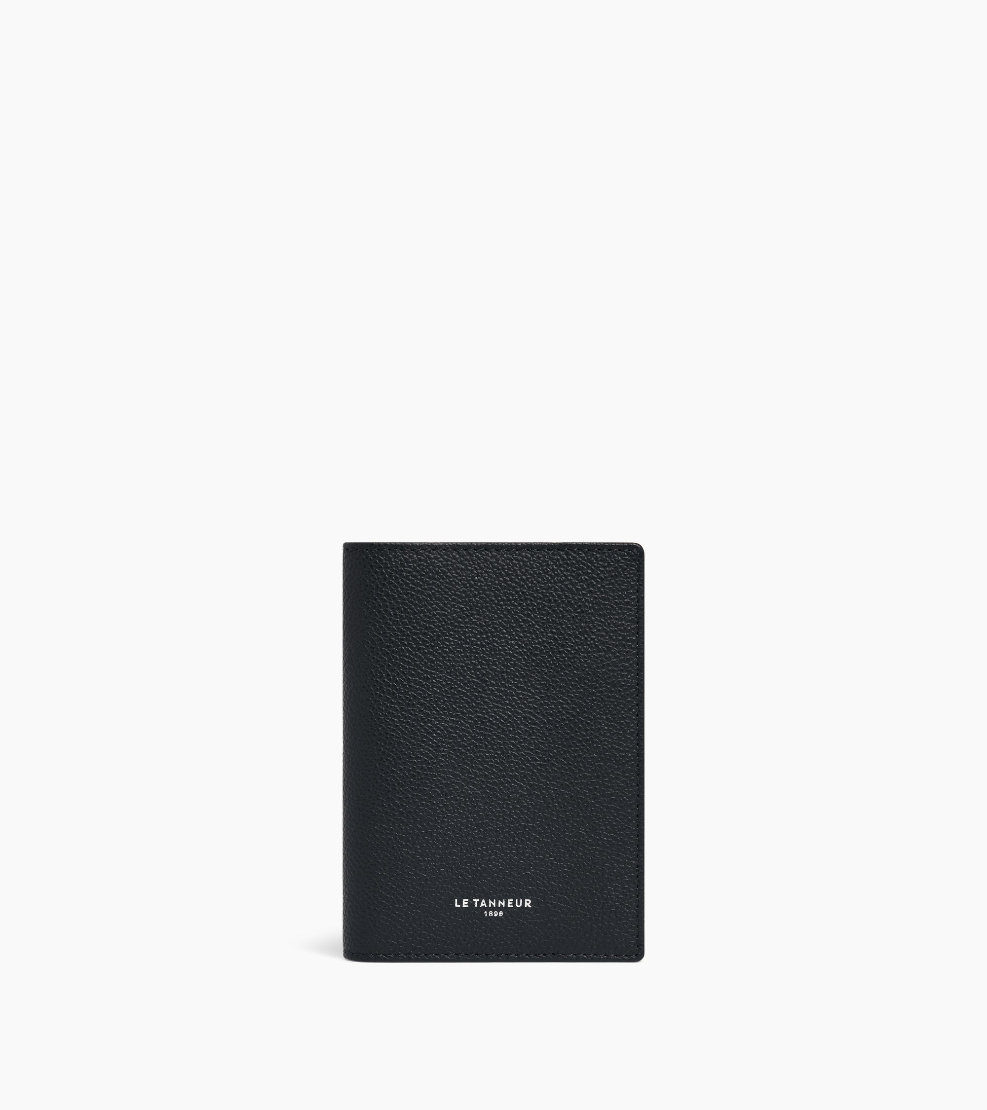 Grained leather passport holder