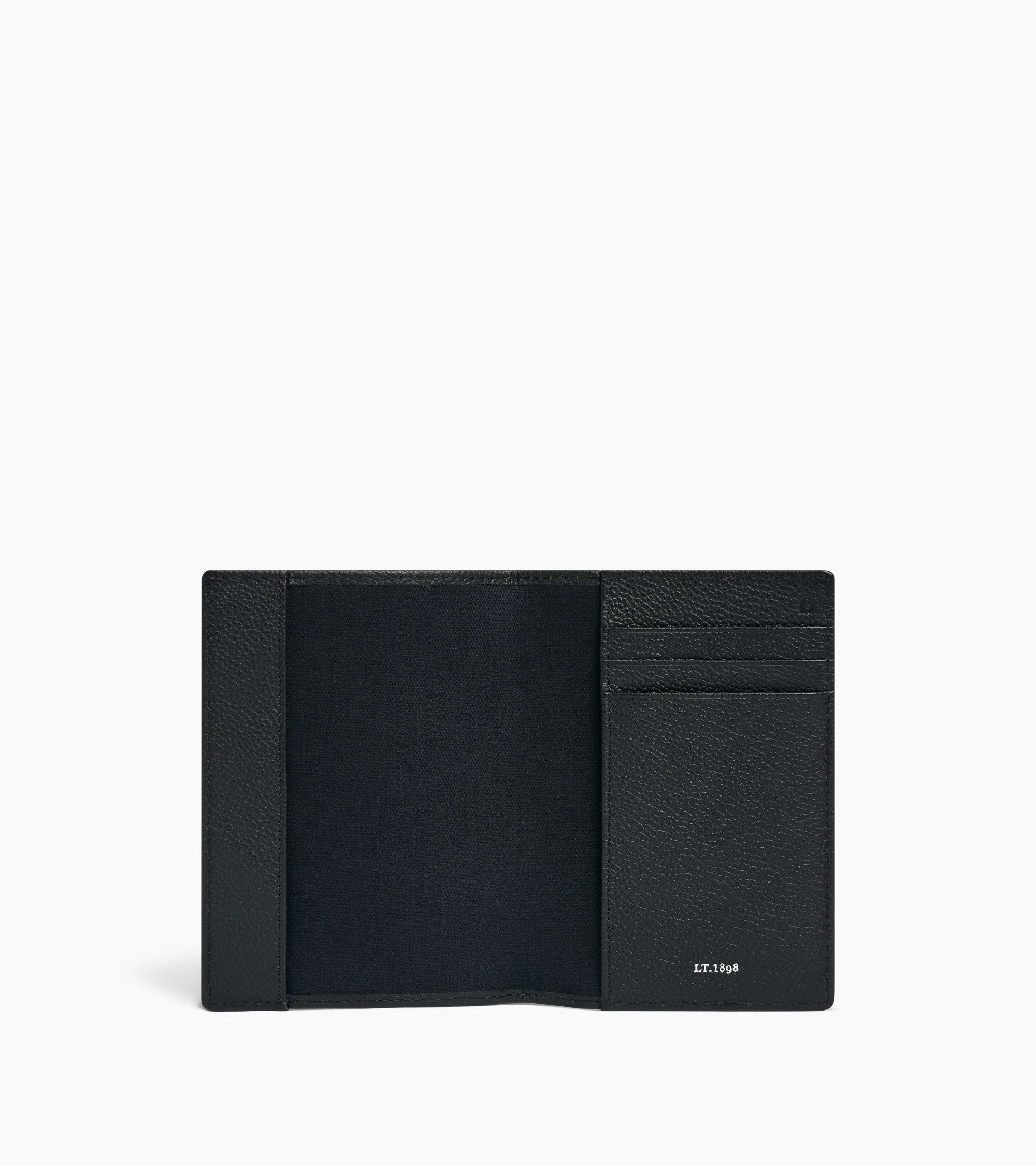 Grained leather passport holder