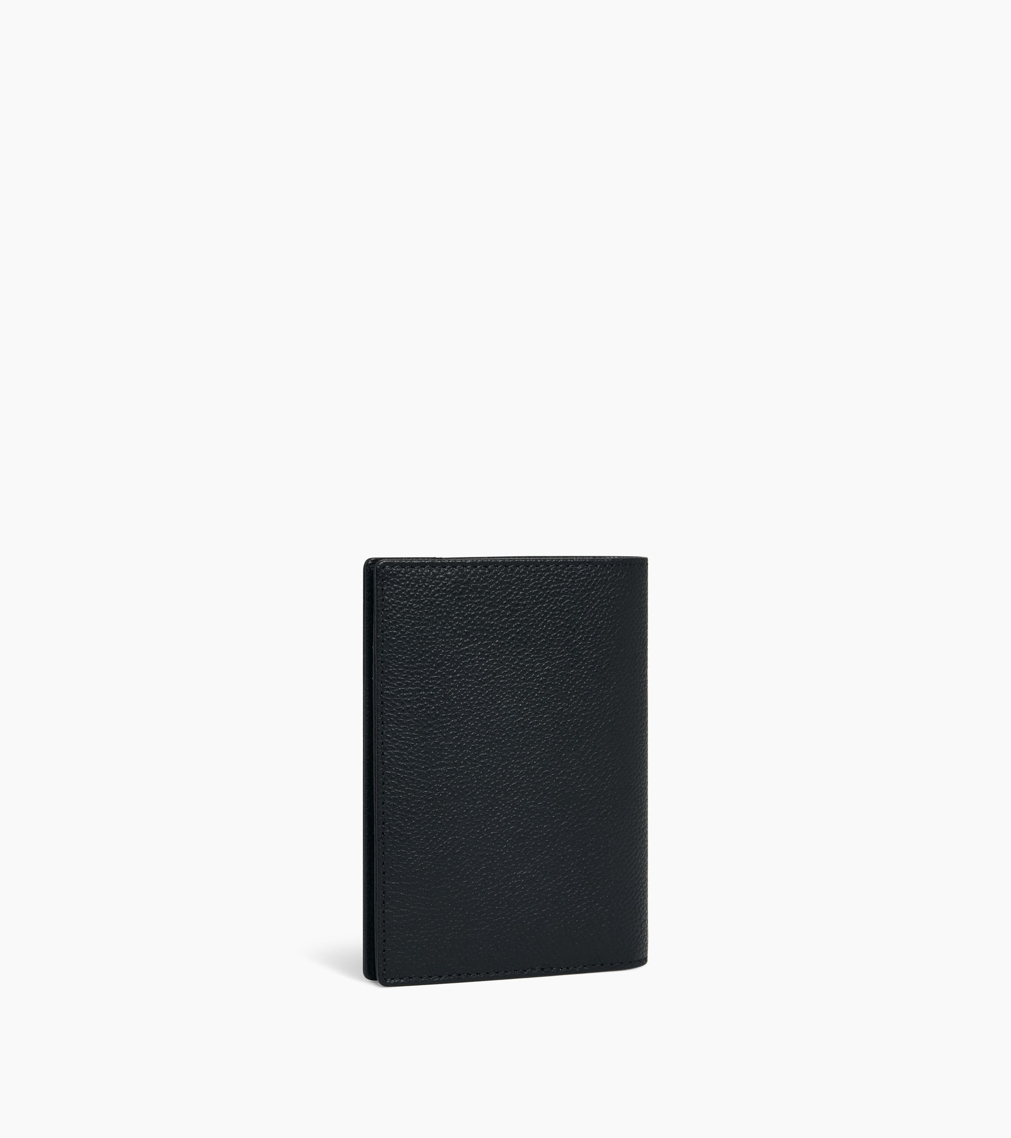 Grained leather passport holder