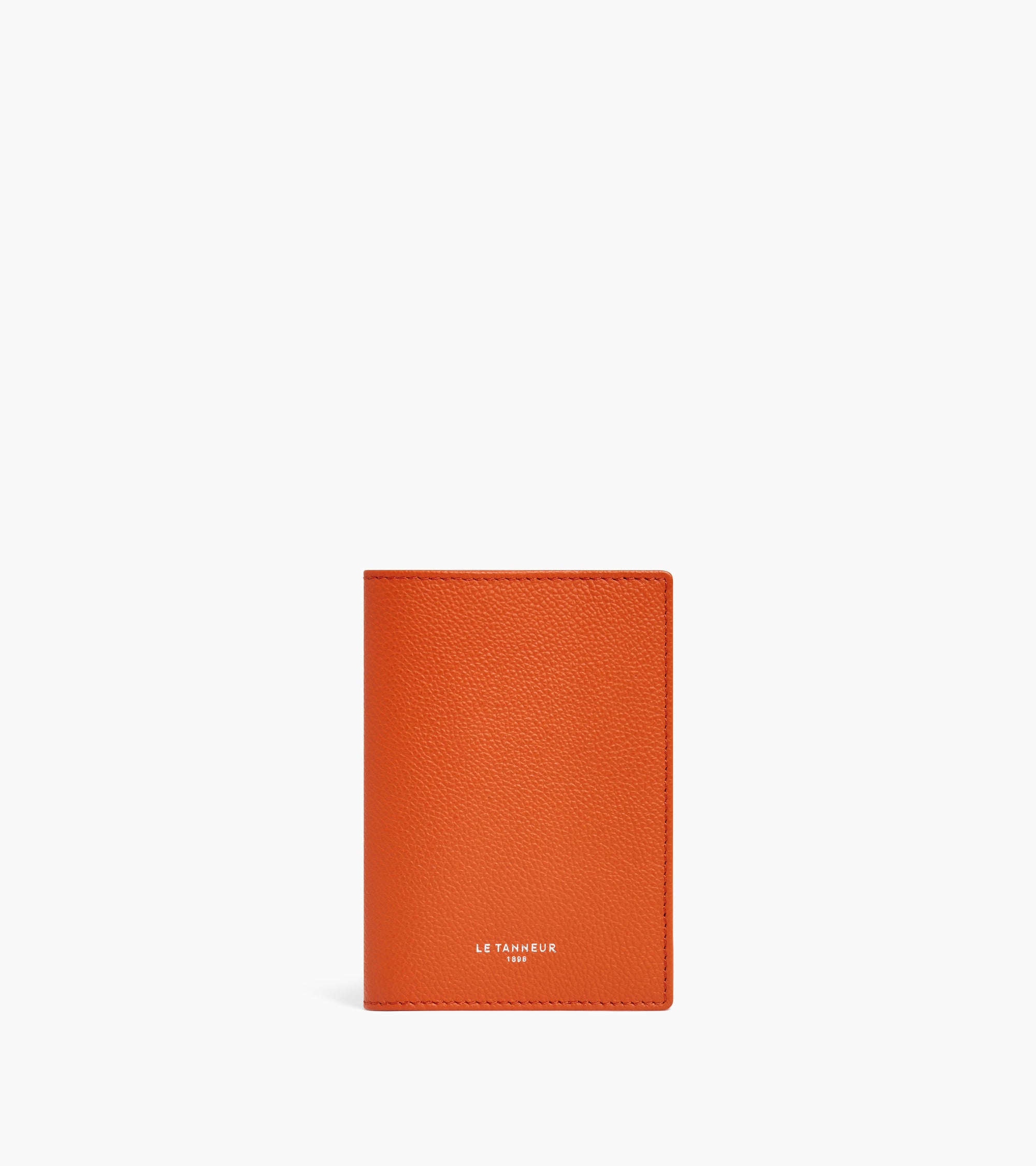Passport holder in grained leather