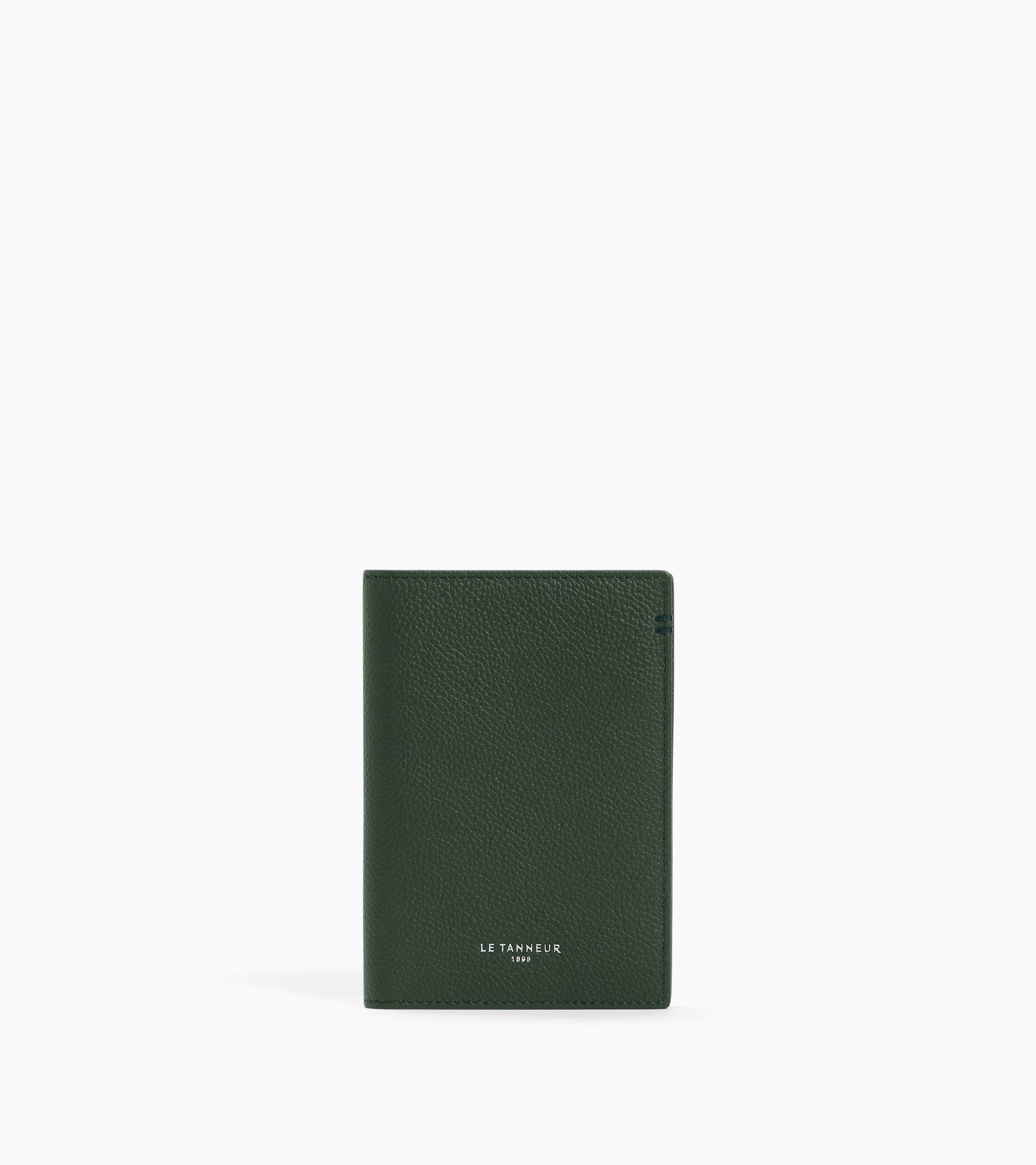 Passport holder in grained leather