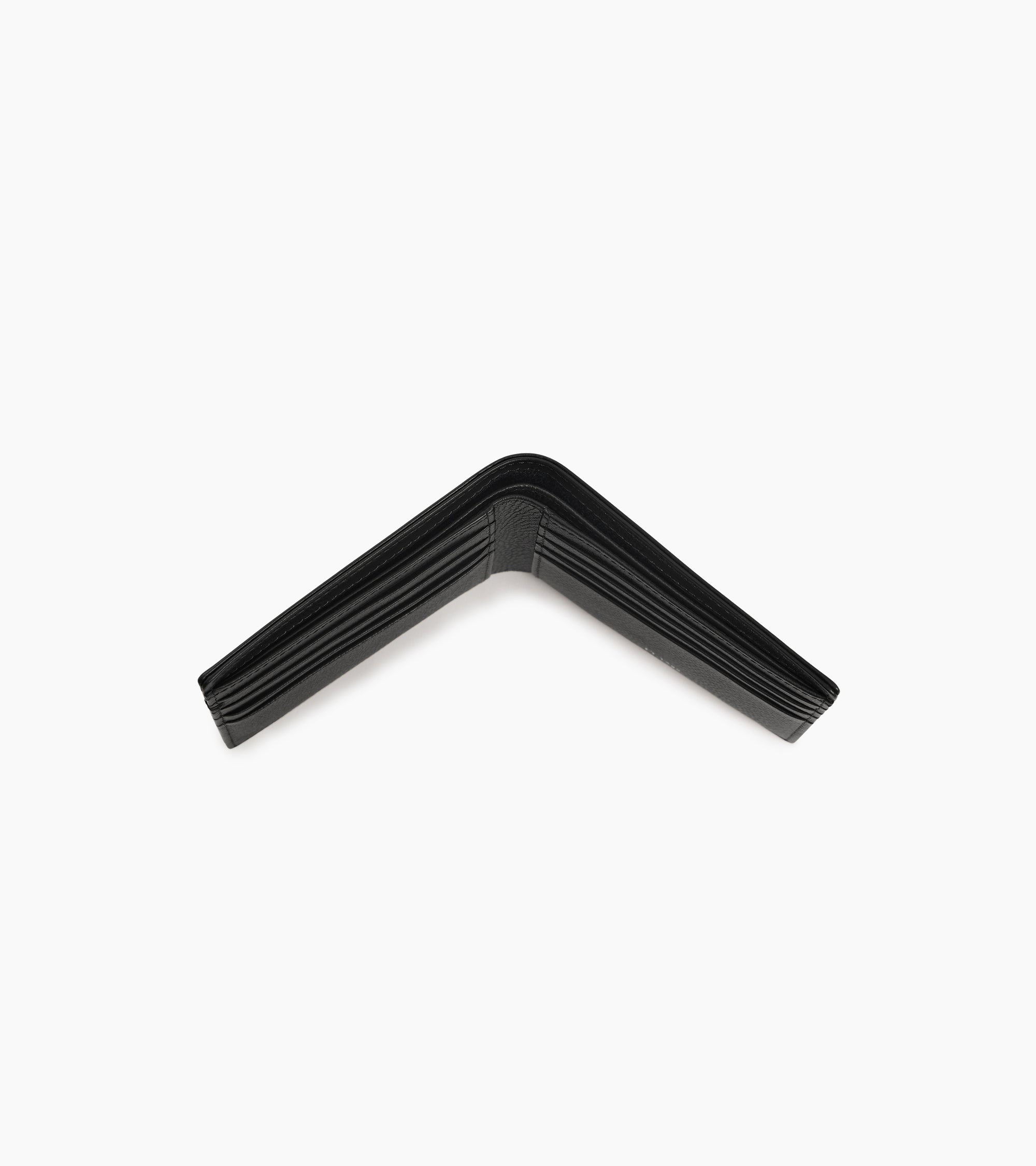 Lucien horizontal card holder in grained leather