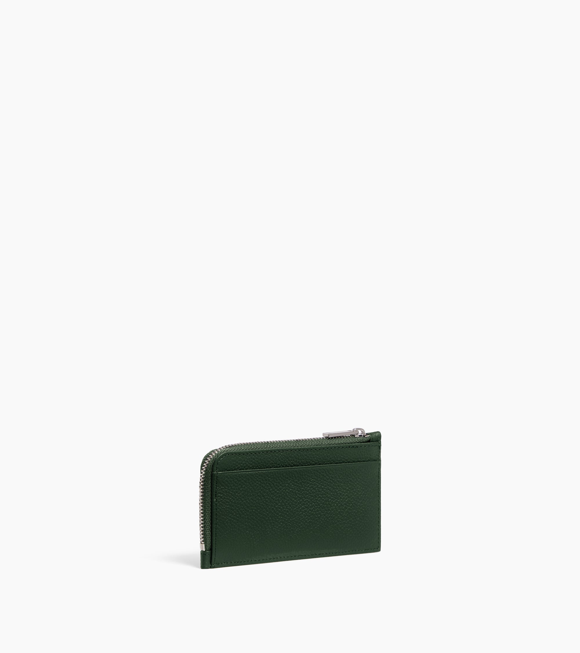 Lucien large zipped card holder in grained leather
