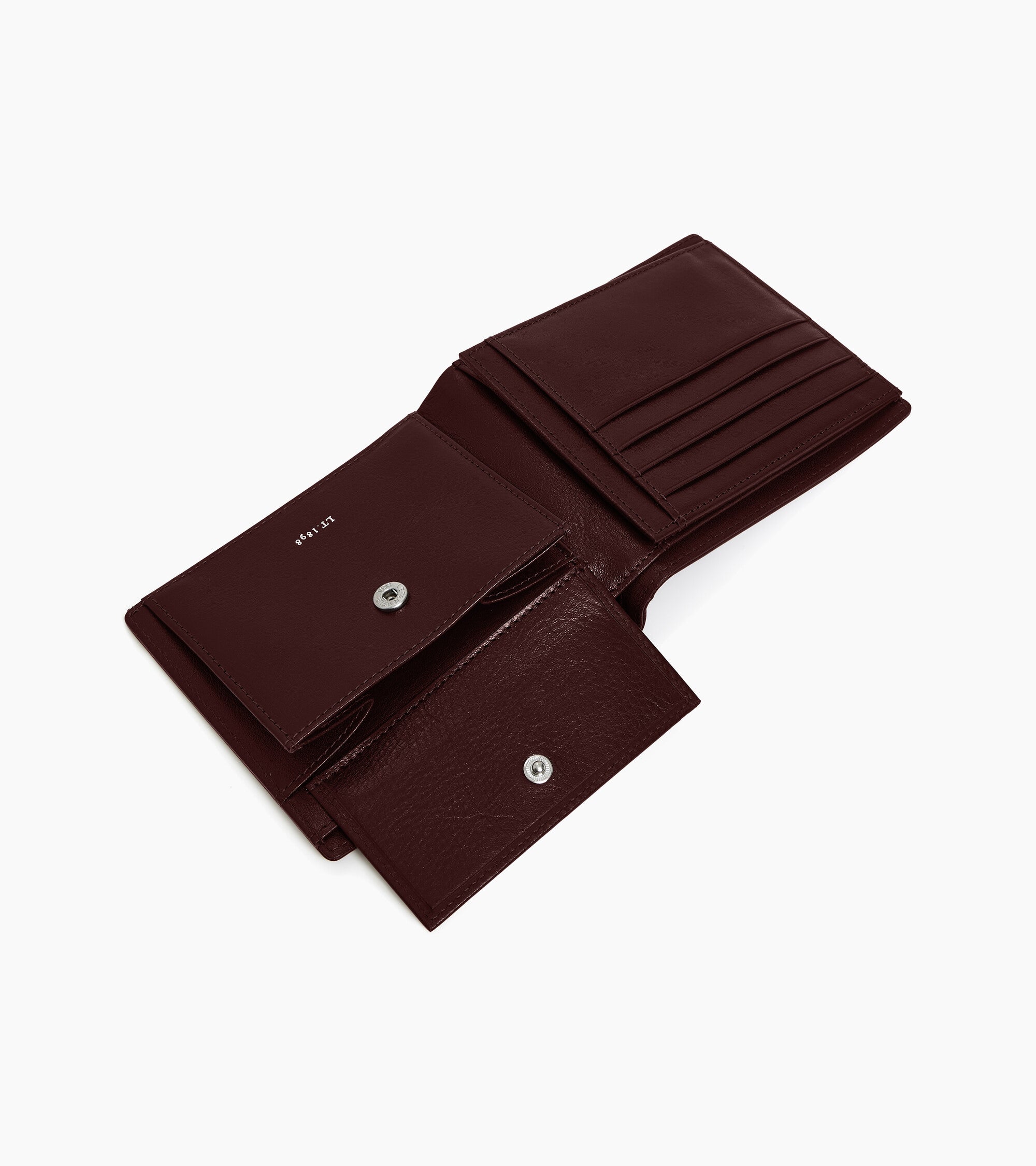 Lucien two-fold wallet with flap in oiled leather