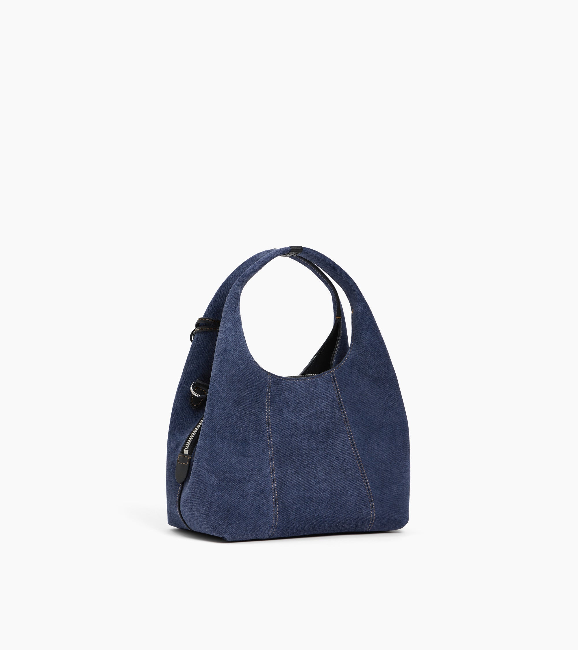 Juliette small handbag in denim-effect suede leather
