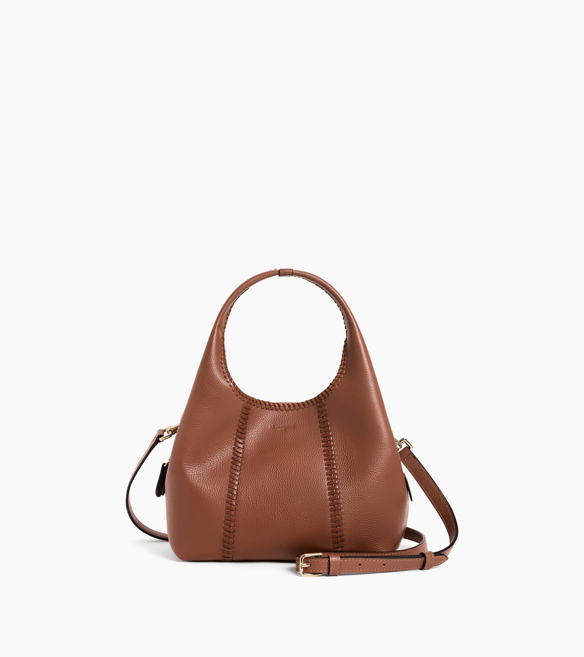 Juliette small handbag in grained leather with topstitching