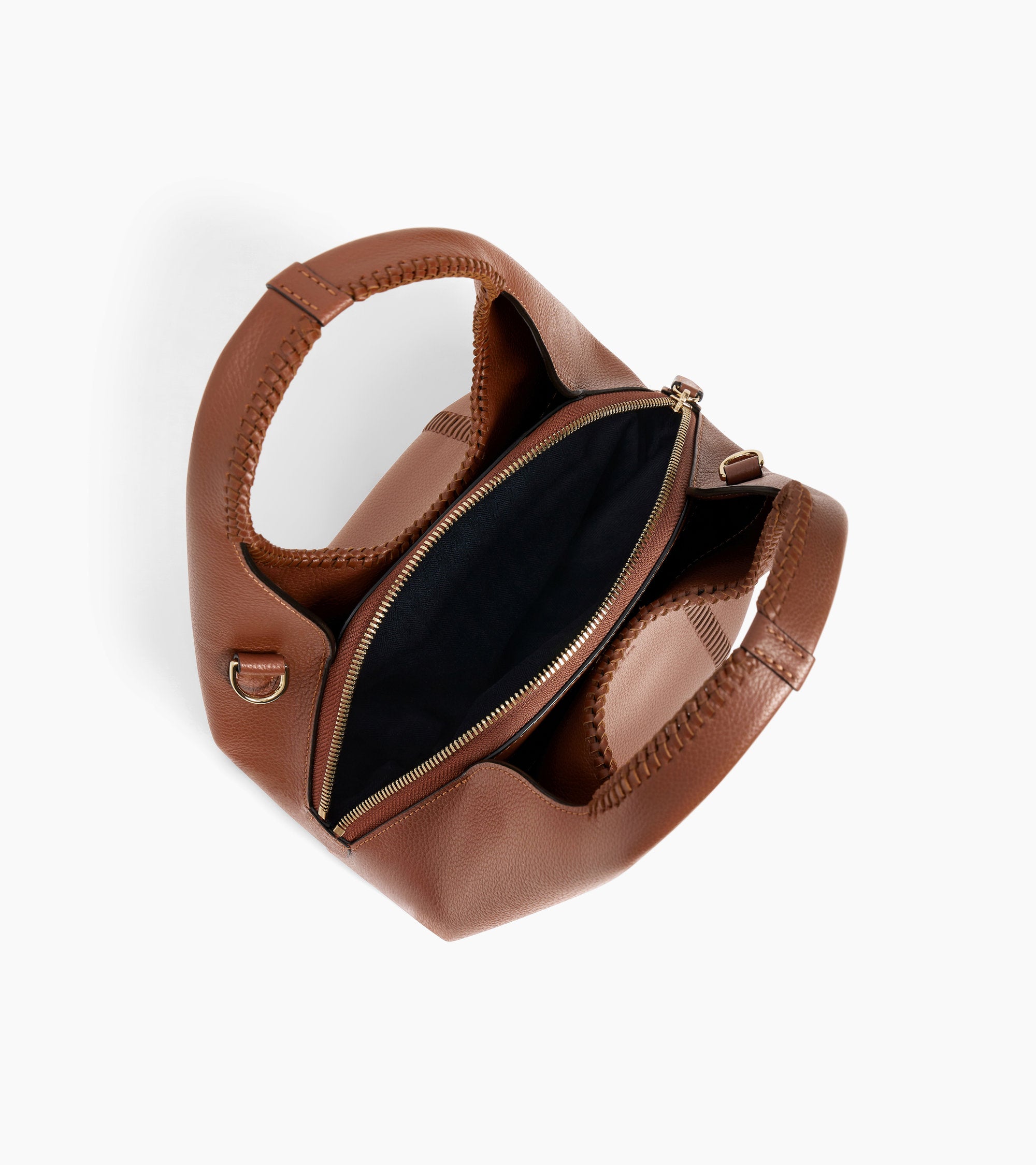 Juliette small handbag in grained leather with topstitching