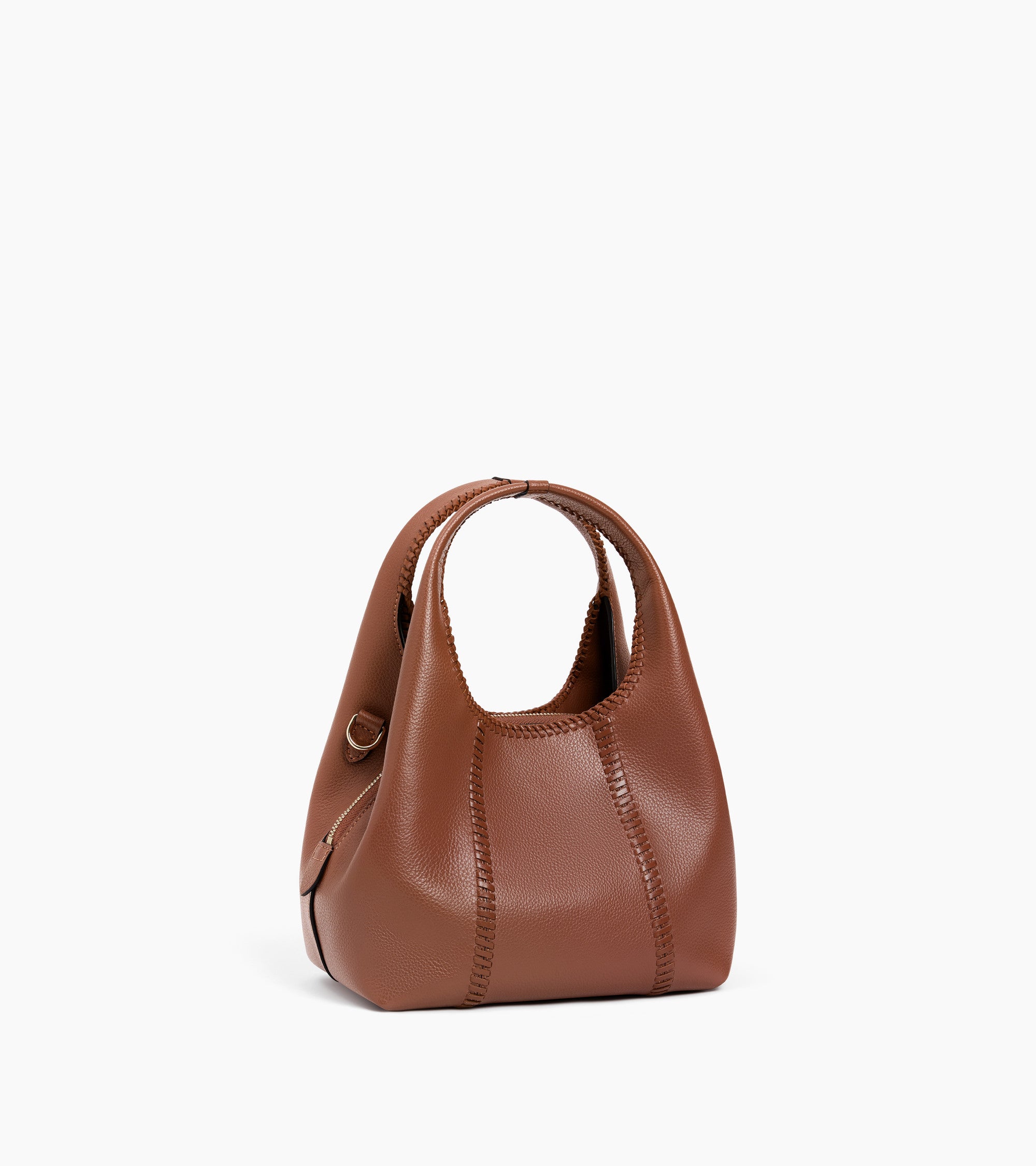 Juliette small handbag in grained leather with topstitching