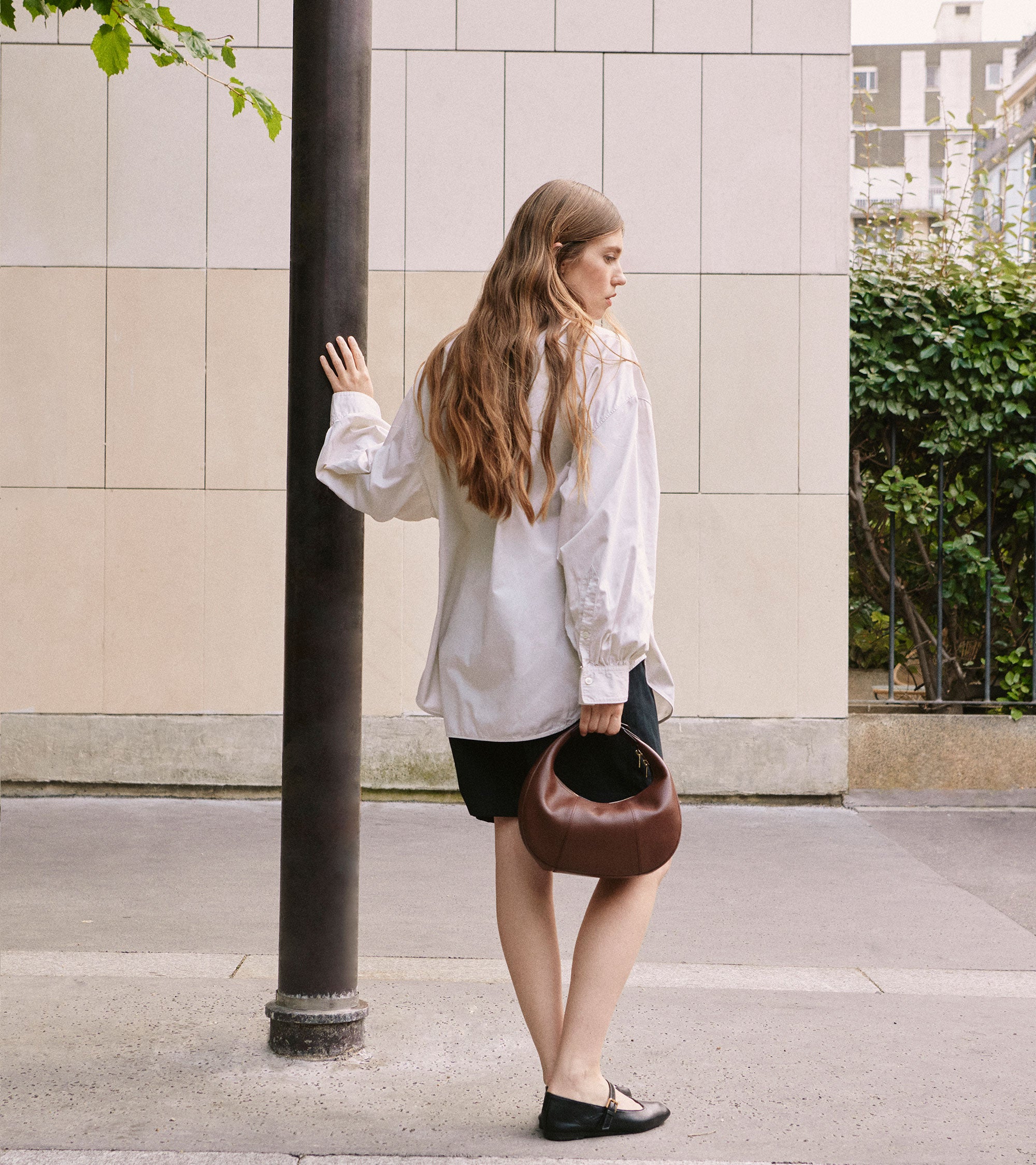 Small Hobo Bag in grained leather