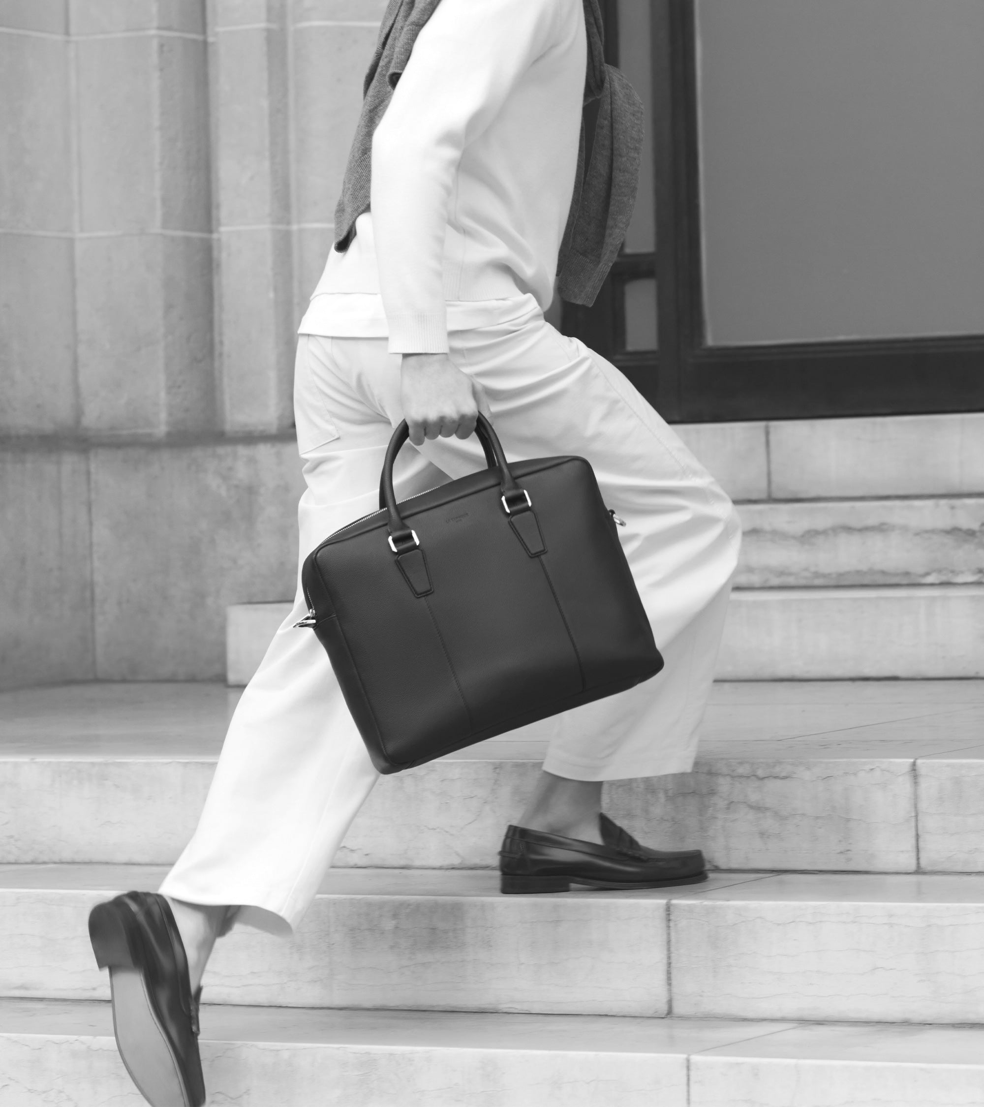 Marceau 14" small model briefcase in grained leather
