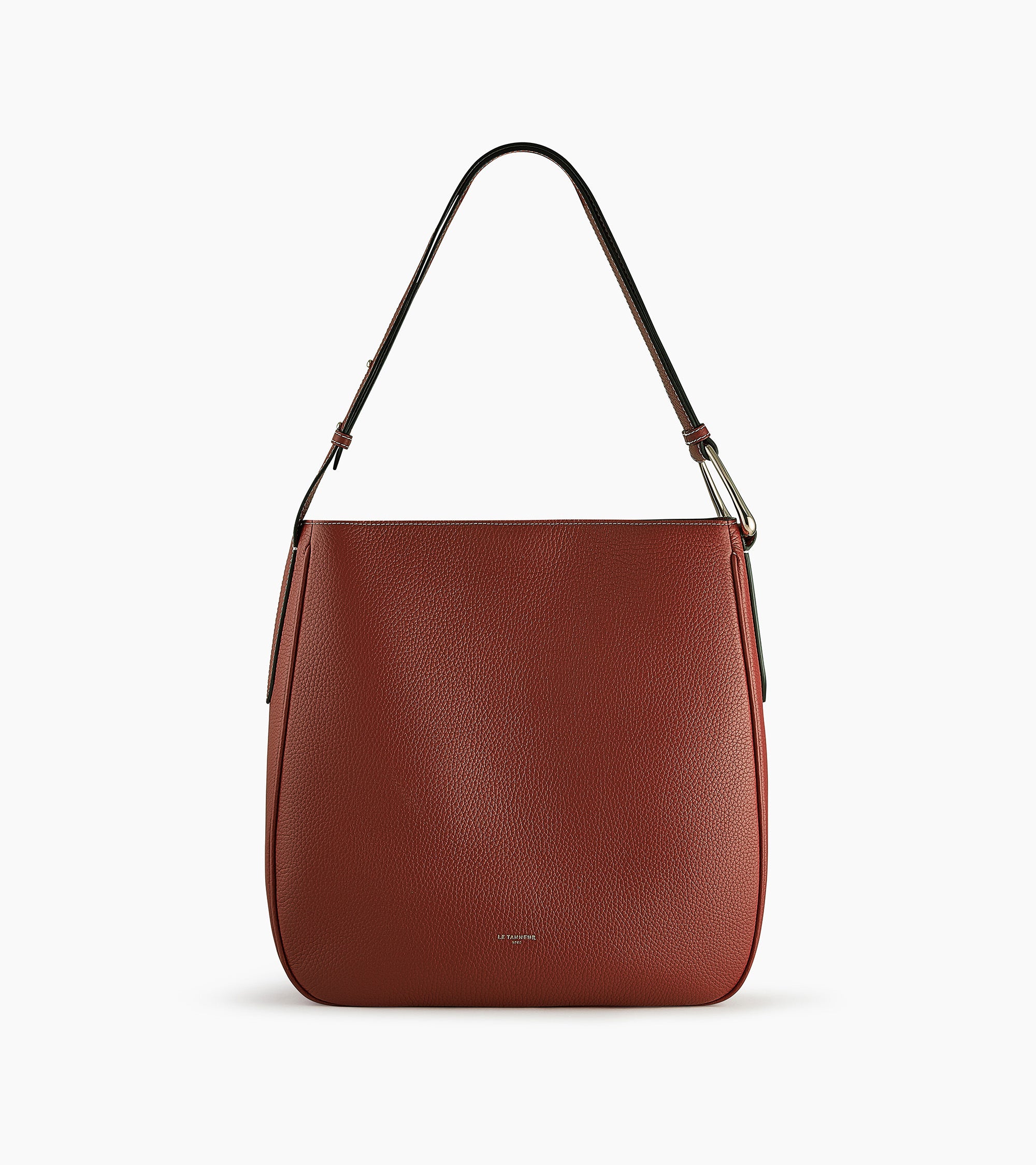 Large hobo bag Madeleine in grained calfskin leather