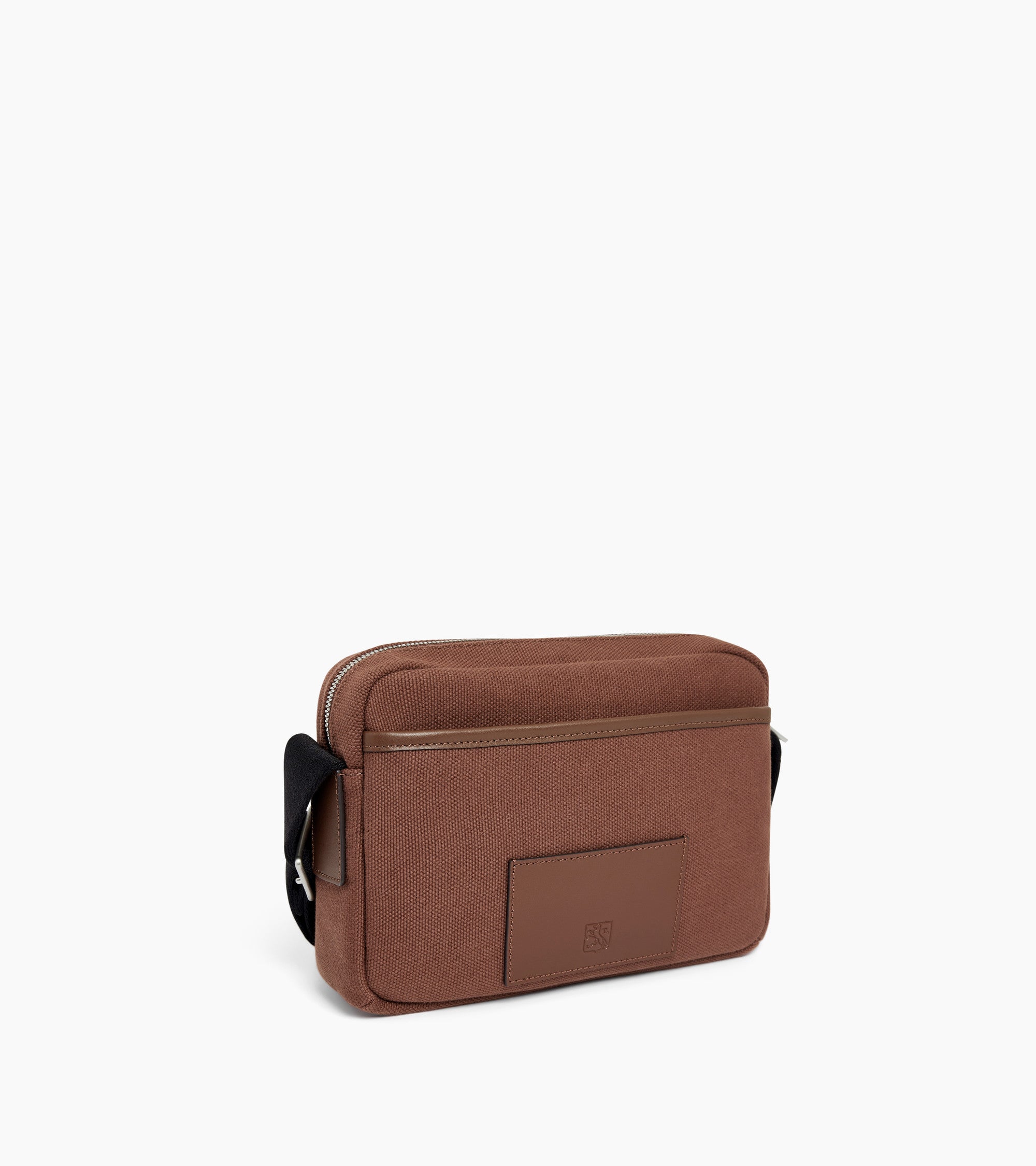 Maurice small shoulder bag in cotton canvas and smooth leather