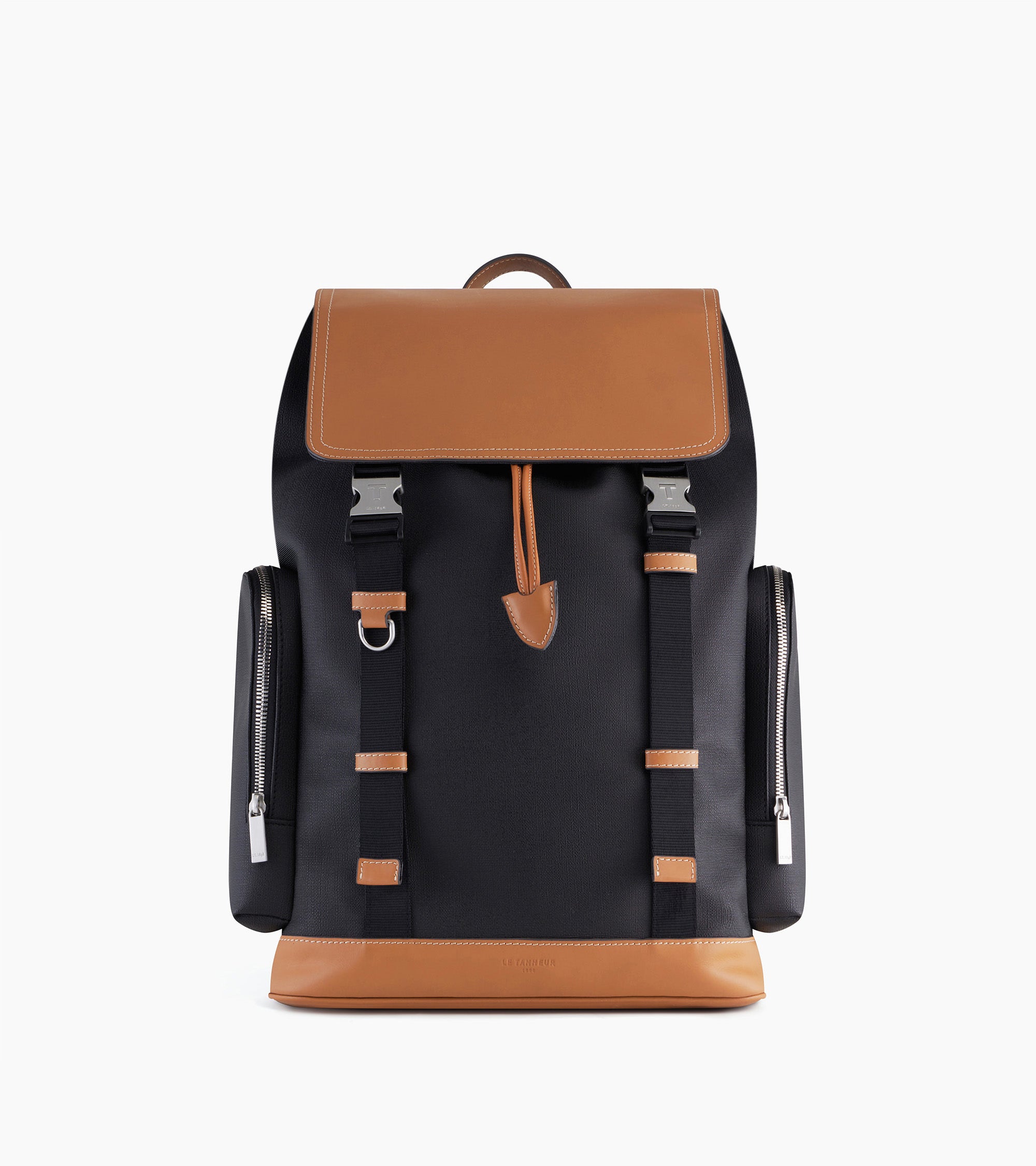 brown leather flap backpack Le Tanneur Maurice with closure in coated canvas The 10 Best Backpacks This backpack can accompany e:launch-date:2026-06-02 Size:150LB