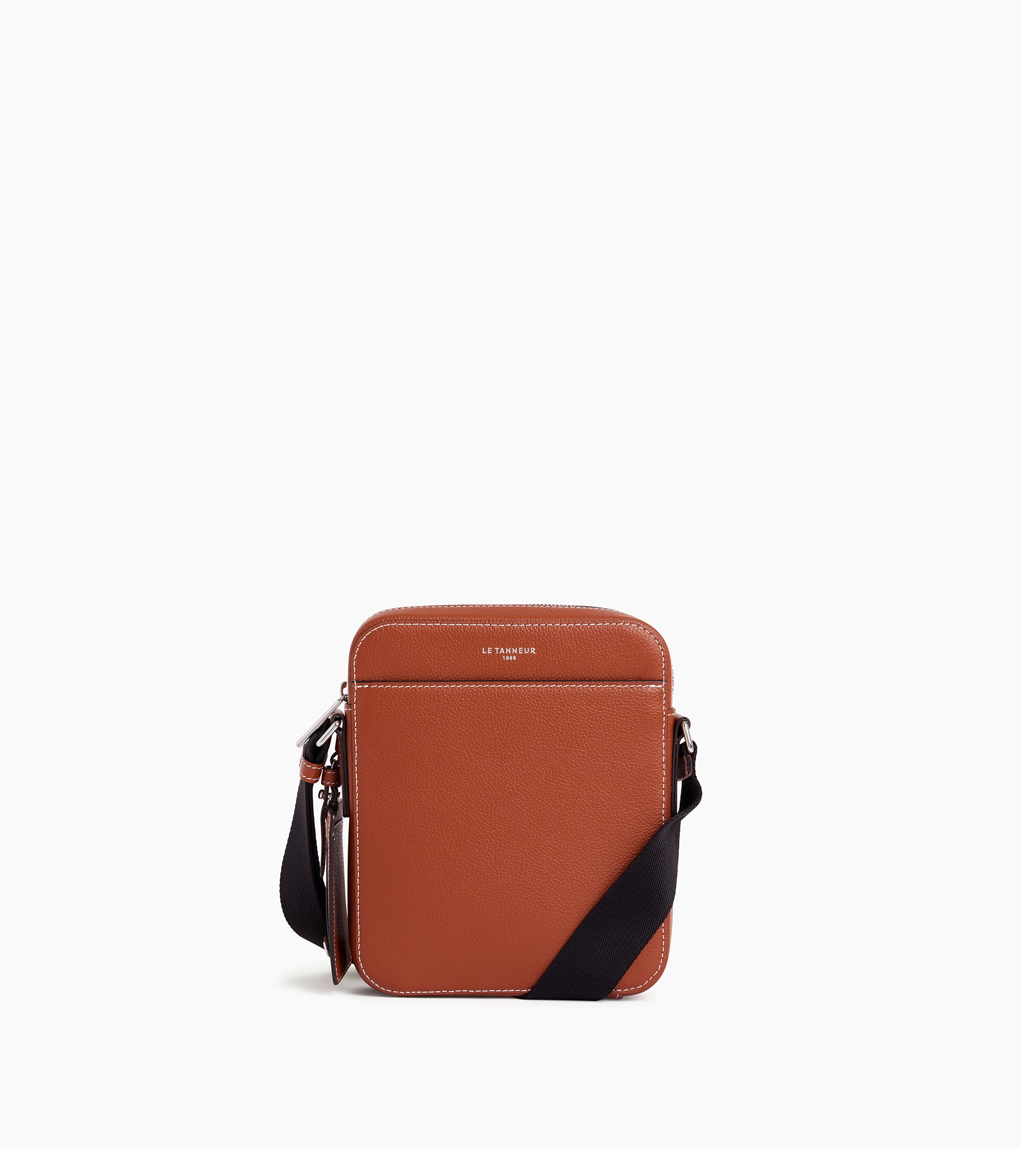 Emile small zipped satchel in grained leather