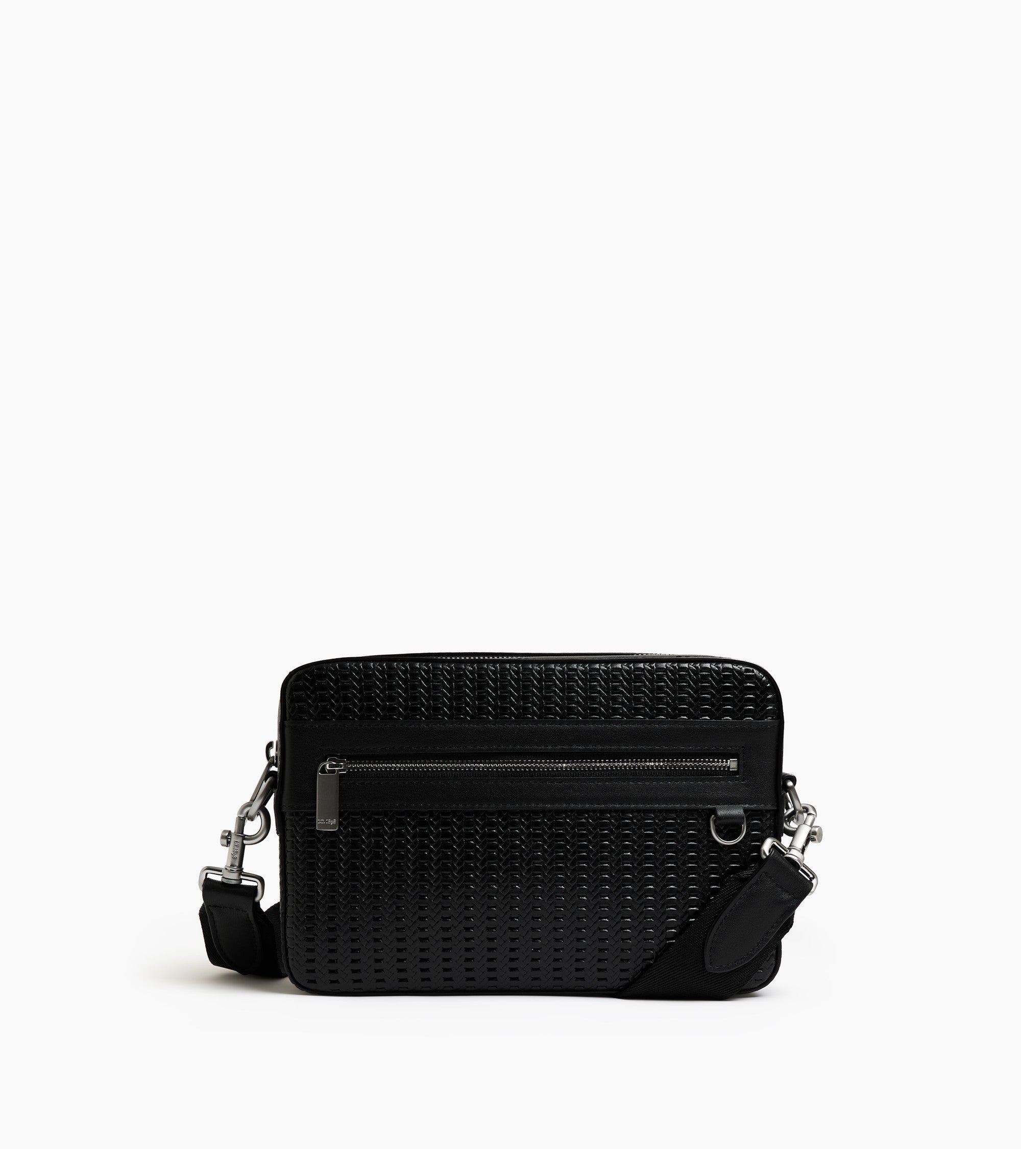 Emile small satchel in embossed and smooth leather